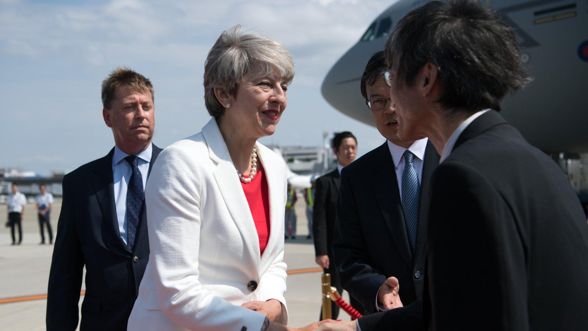 Theresa May meets Japanese dignatories