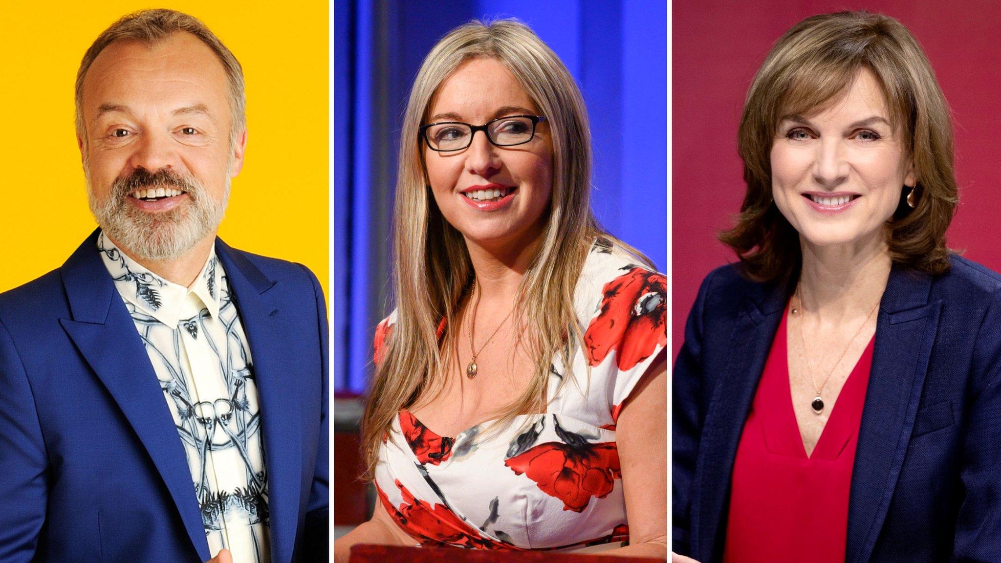 Graham Norton Victoria Coren Mitchell and Fiona Brude