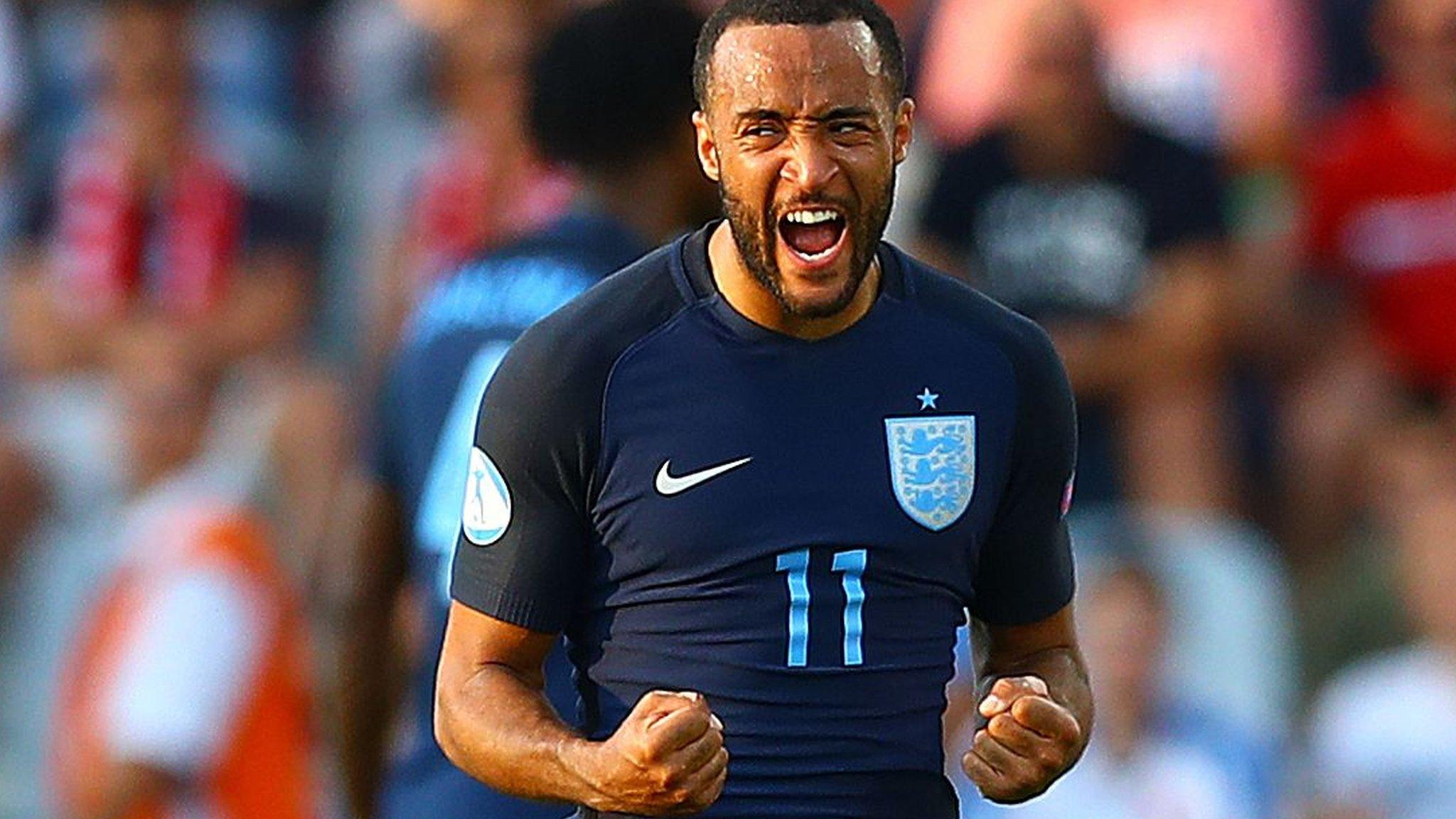 Nathan Redmond of England celebrates