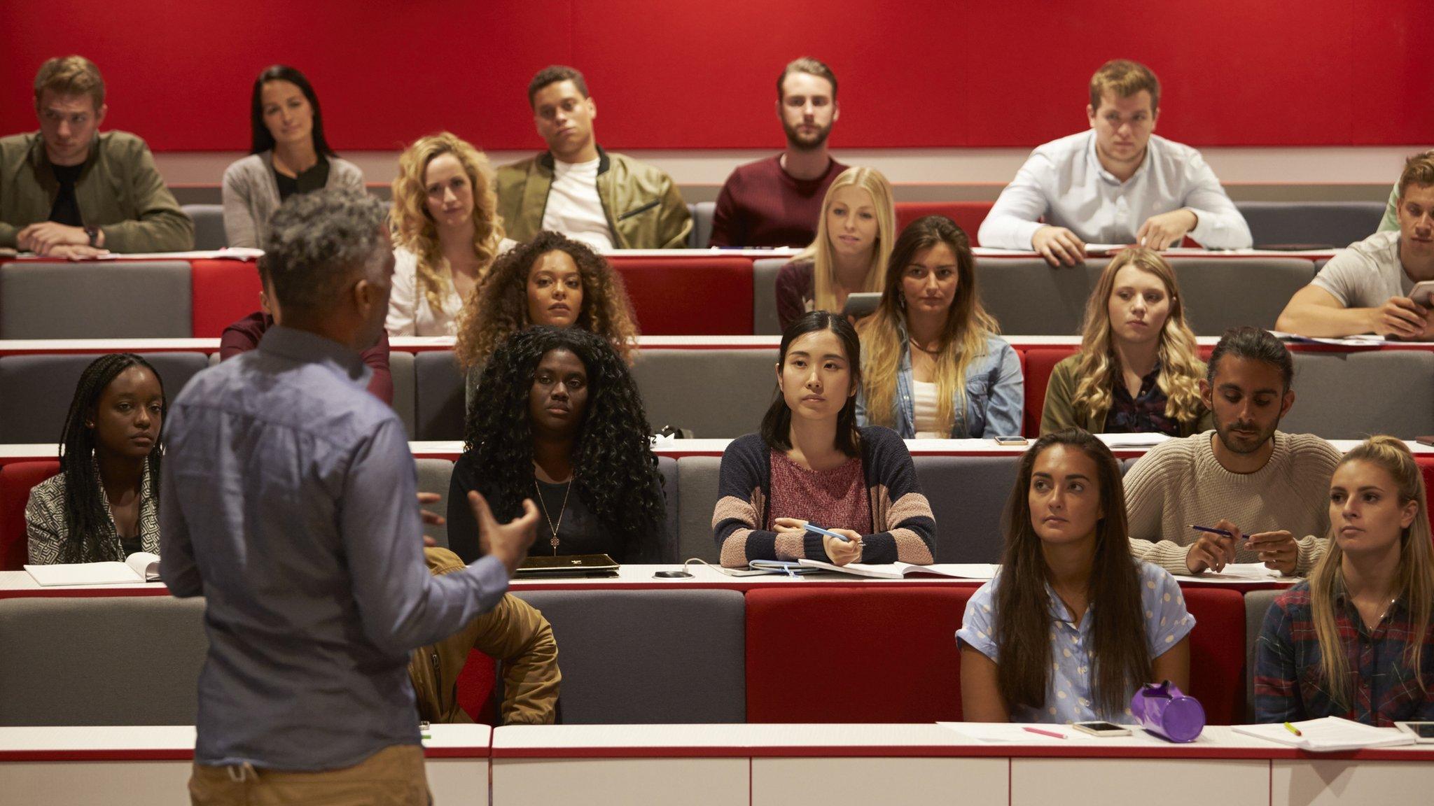 Students in a lecture theatre