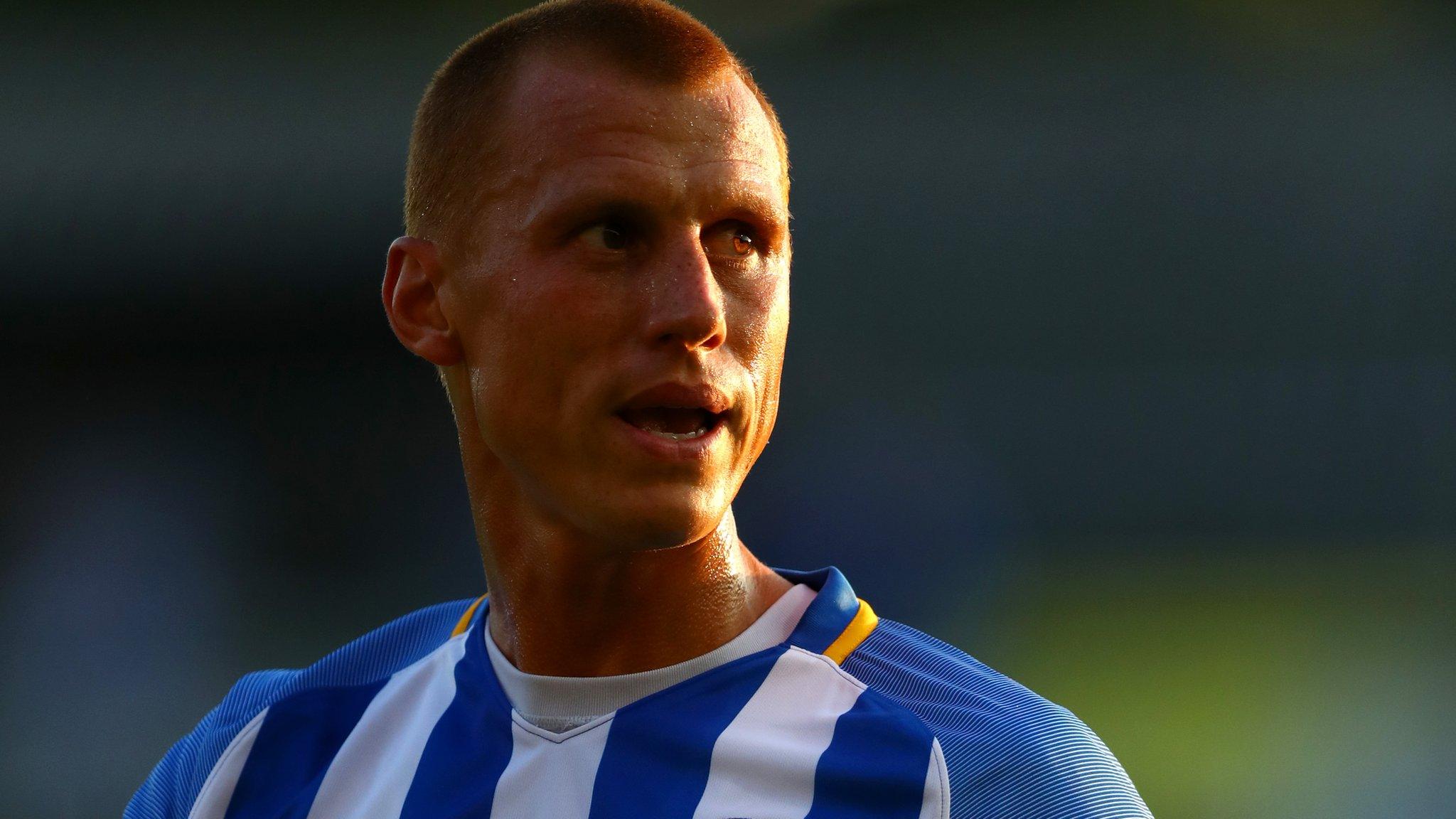 Brighton midfielder Steve Sidwell looks on