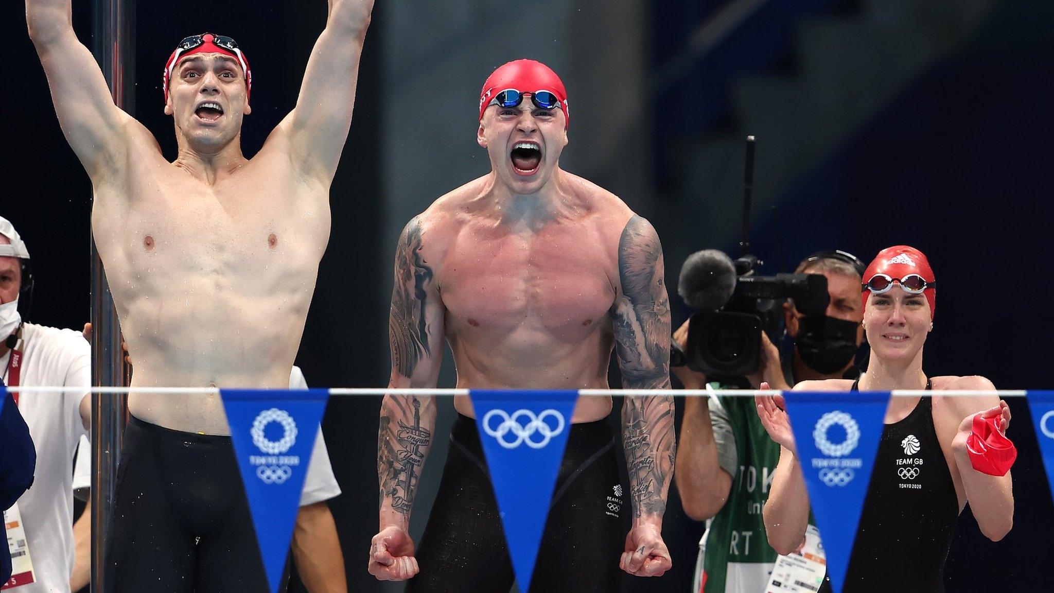 James Guy, Adam Peaty and Kathleen Dawson