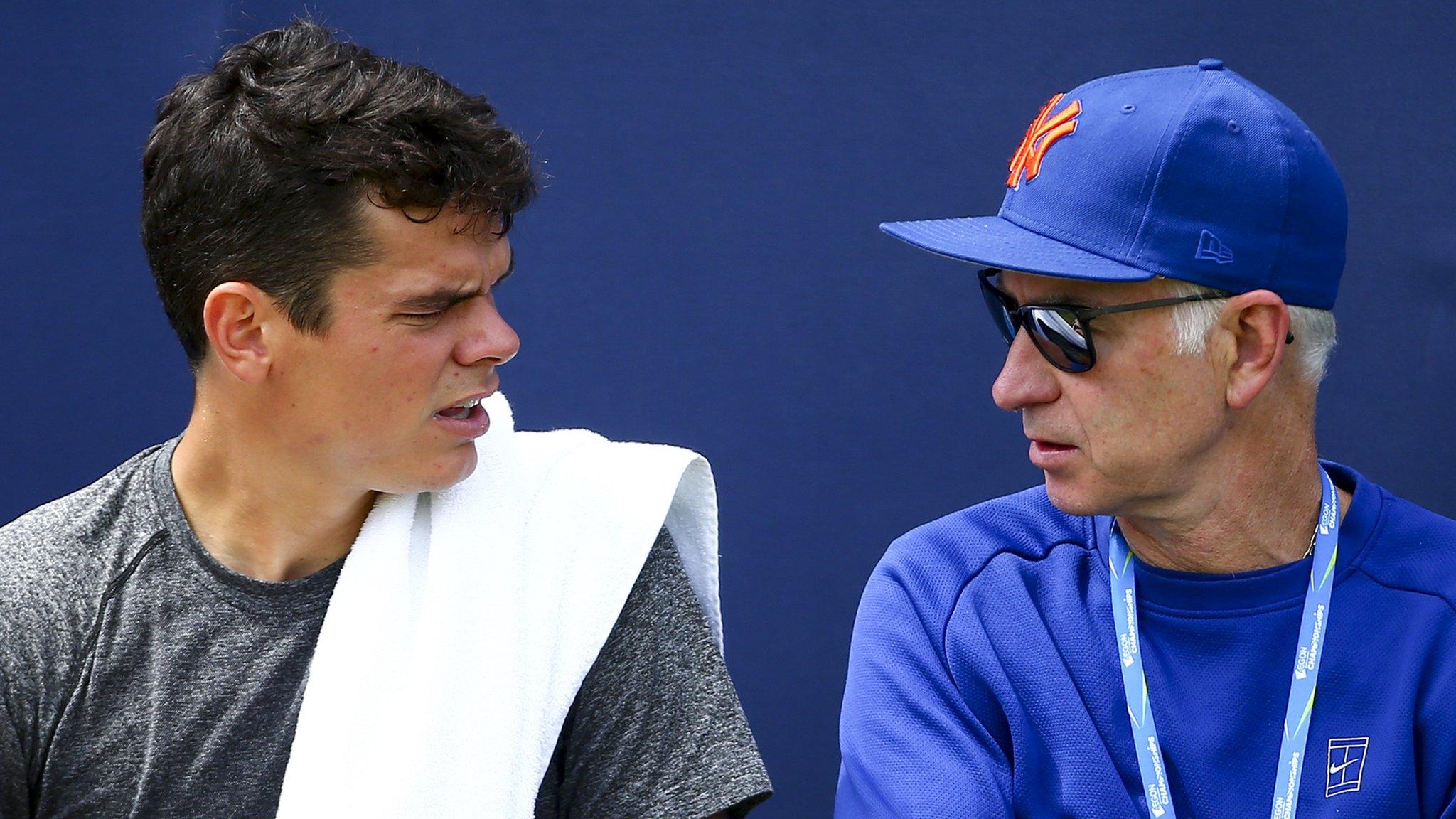 Milos Raonic and John McEnroe