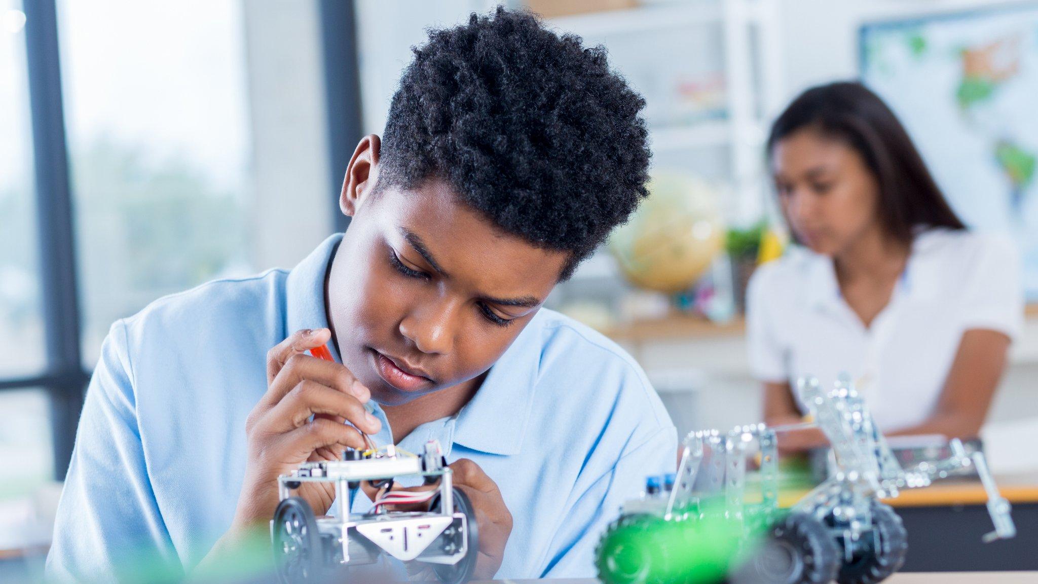 A student in a science lesson