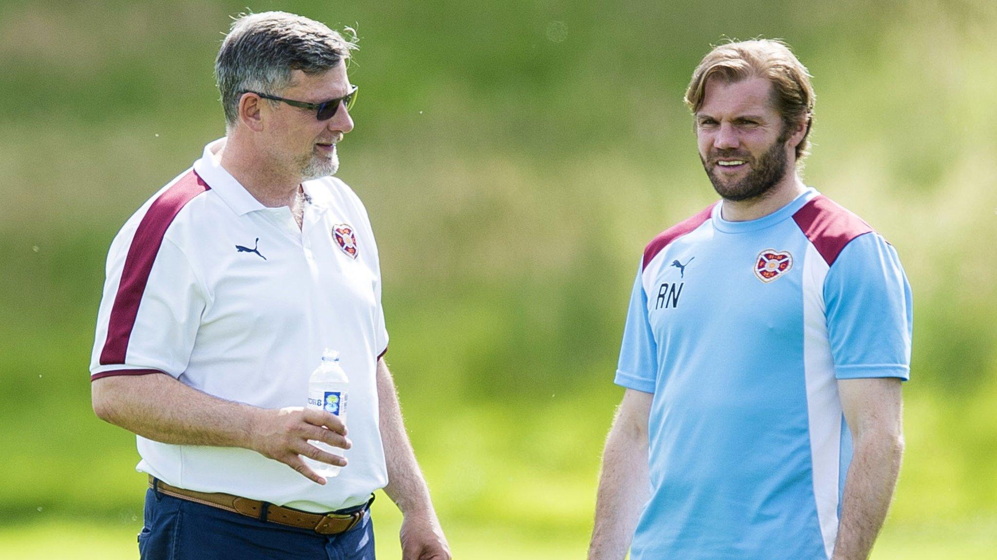 Hearts' director of football Craig Levein and head coach Robbie Neilson