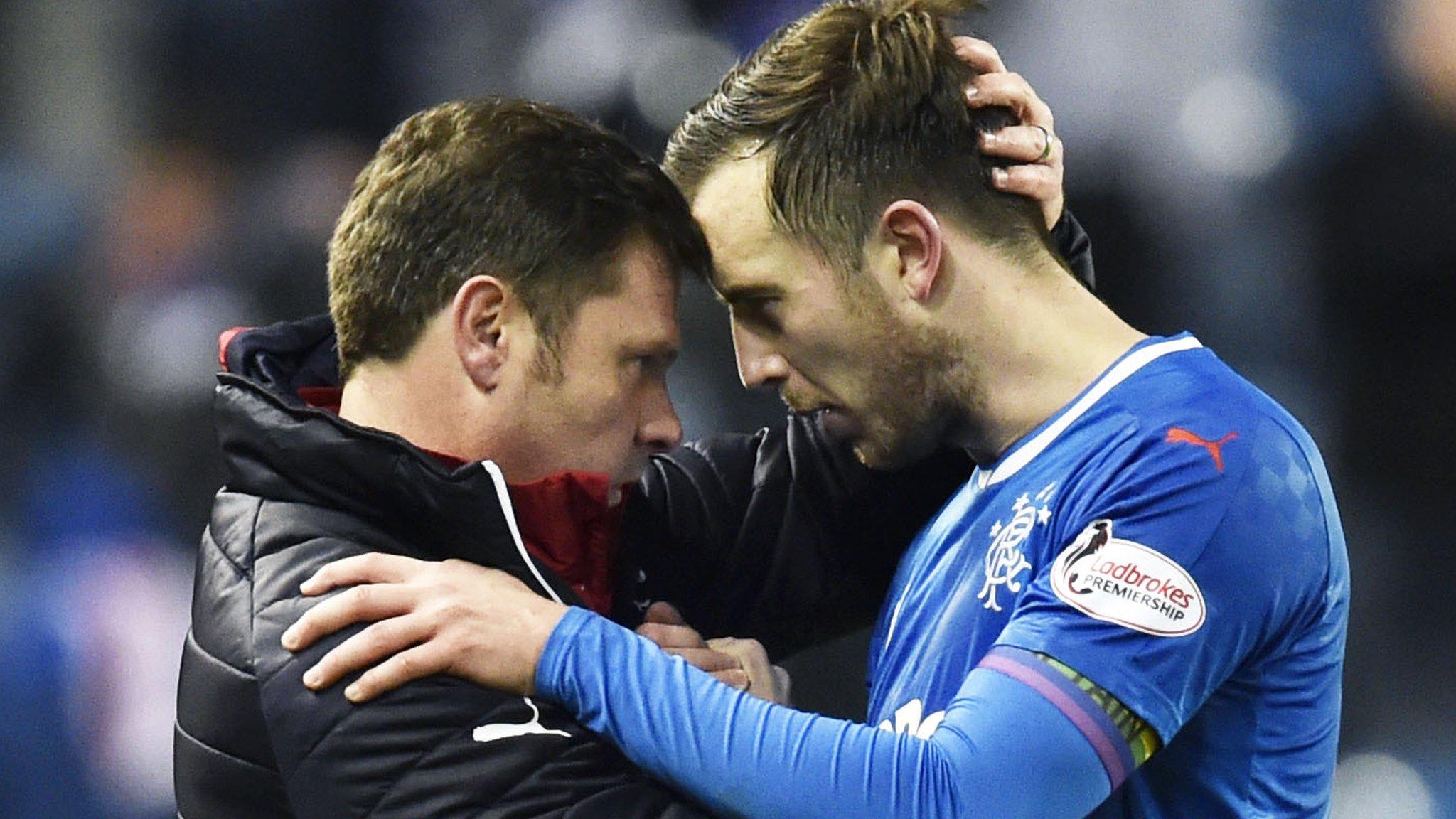 Rangers caretaker manager Graeme Murty and defender Danny Wilson