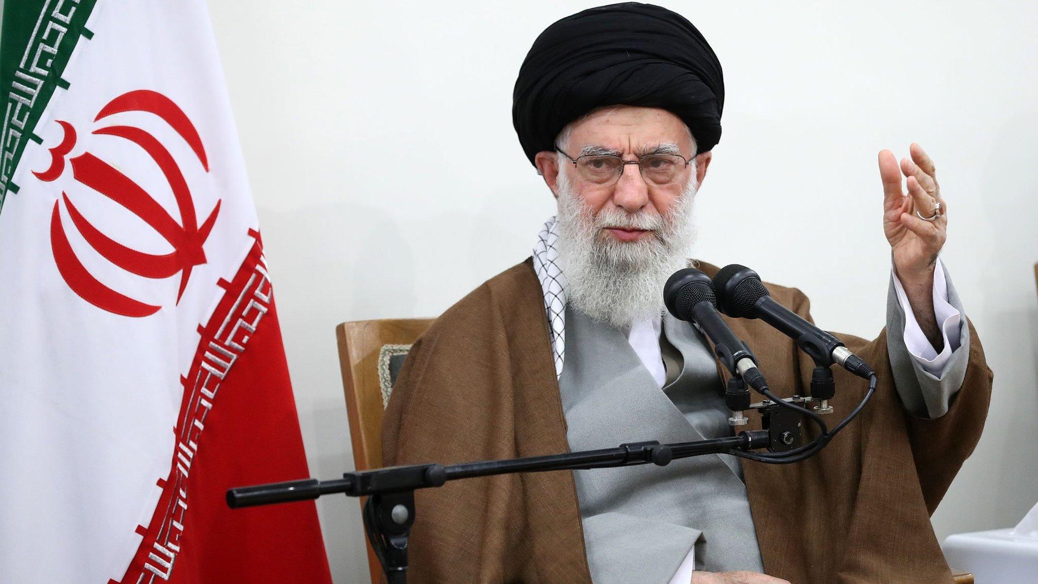 Ali Khamenei speaks during a meeting in Tehran on 15 January 2020