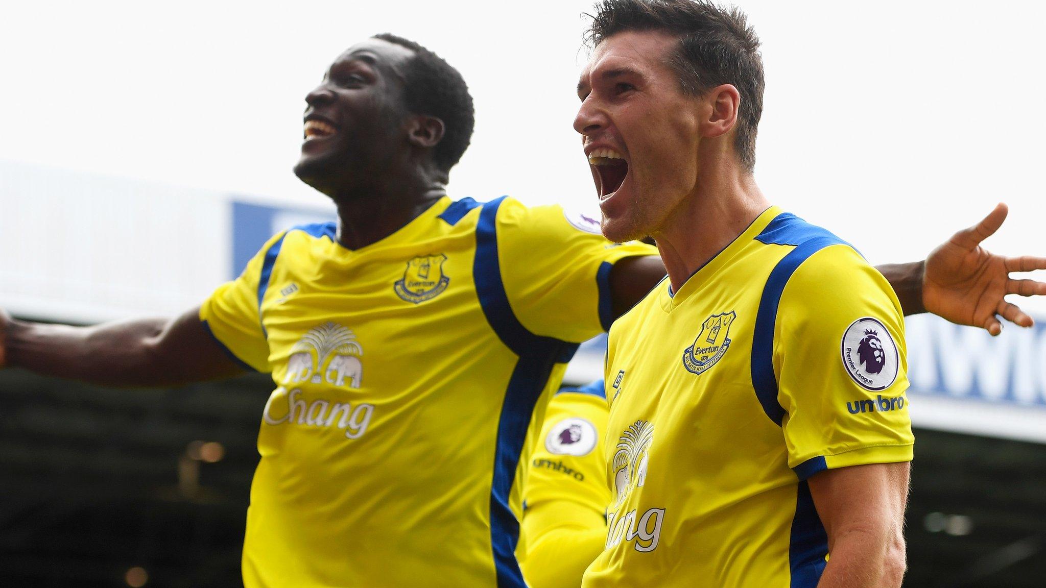 Gareth Barry celebrates