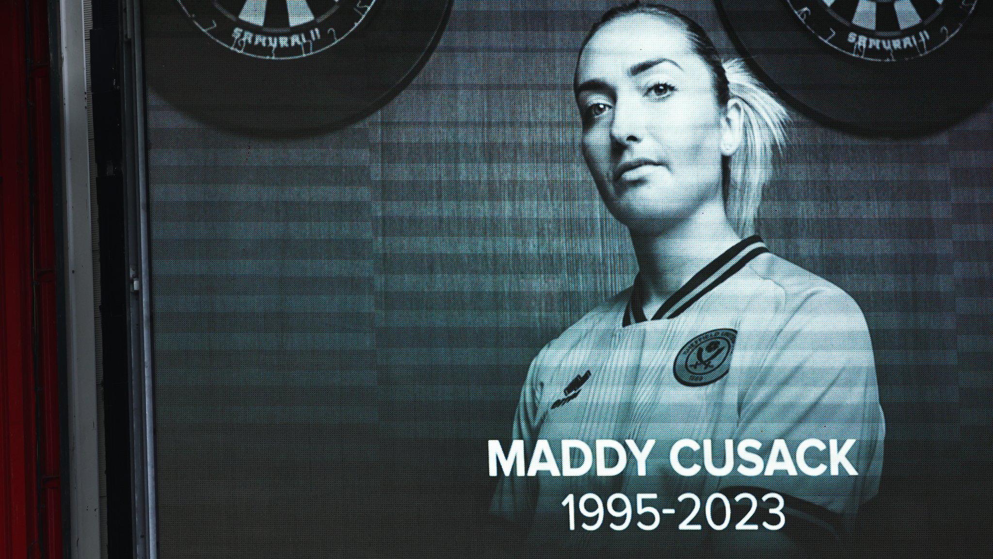 An image of Maddy Cusack on the screen at Sheffield United