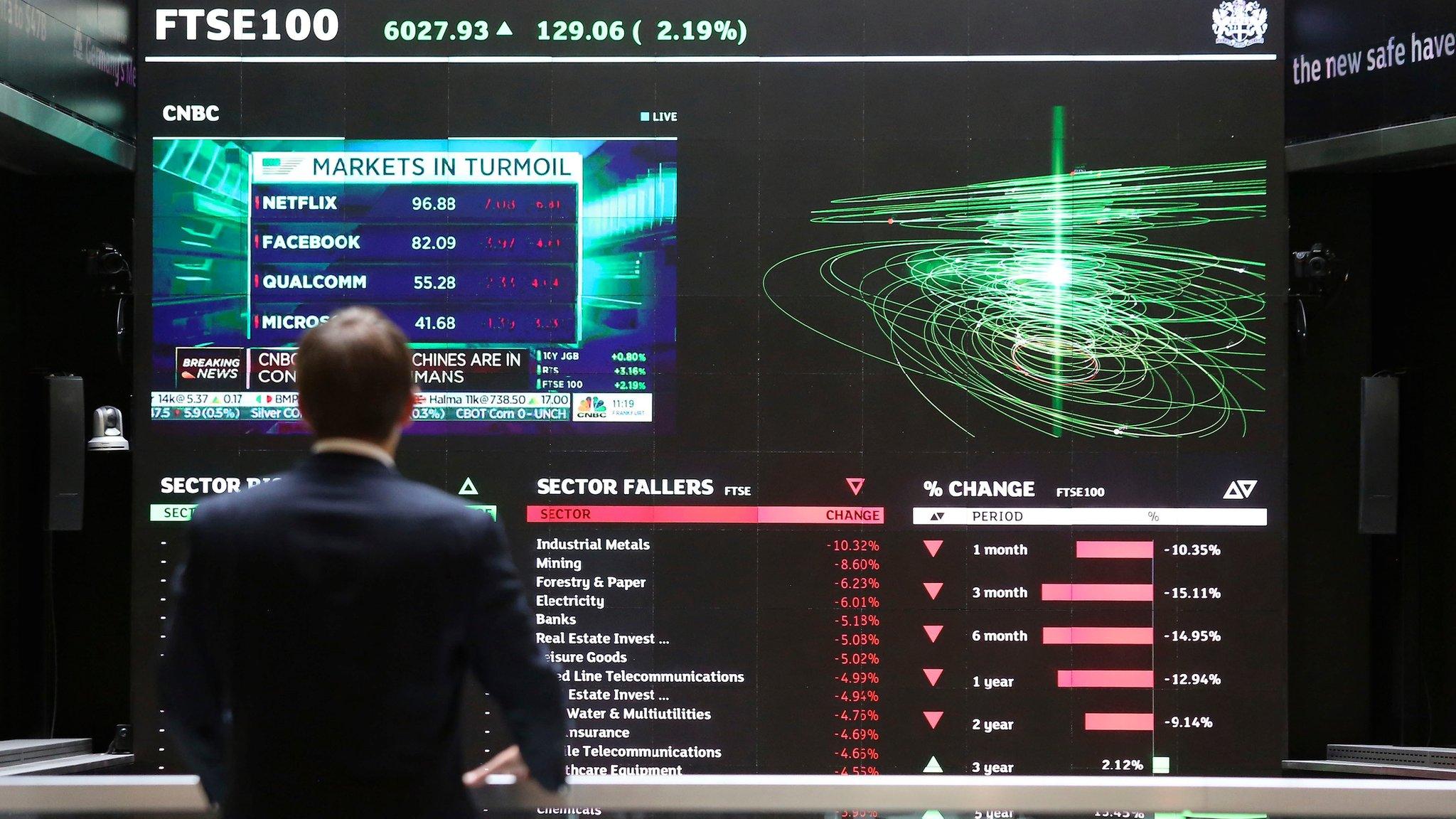 Screens at the London Stock Exchange