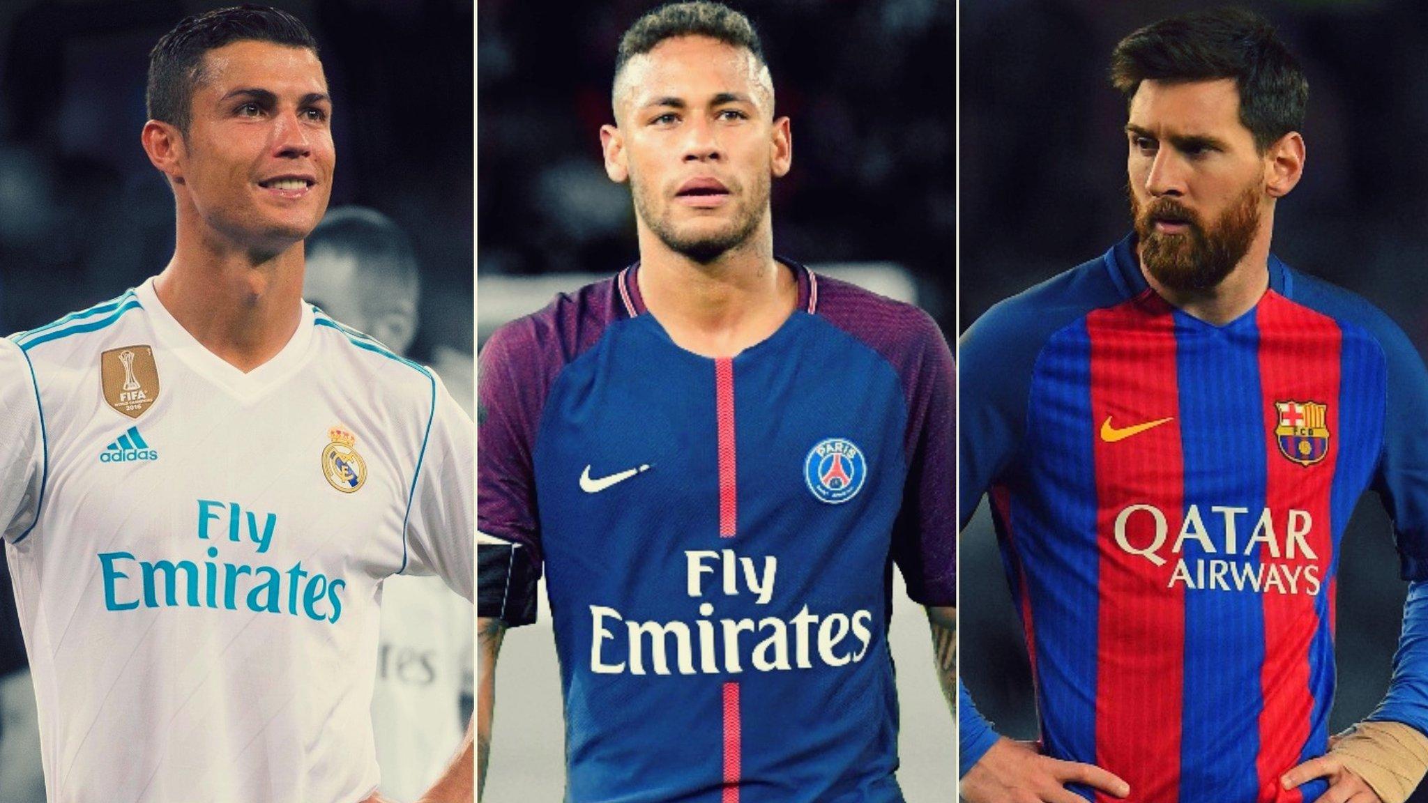 Ronaldo, Neymar and Messi