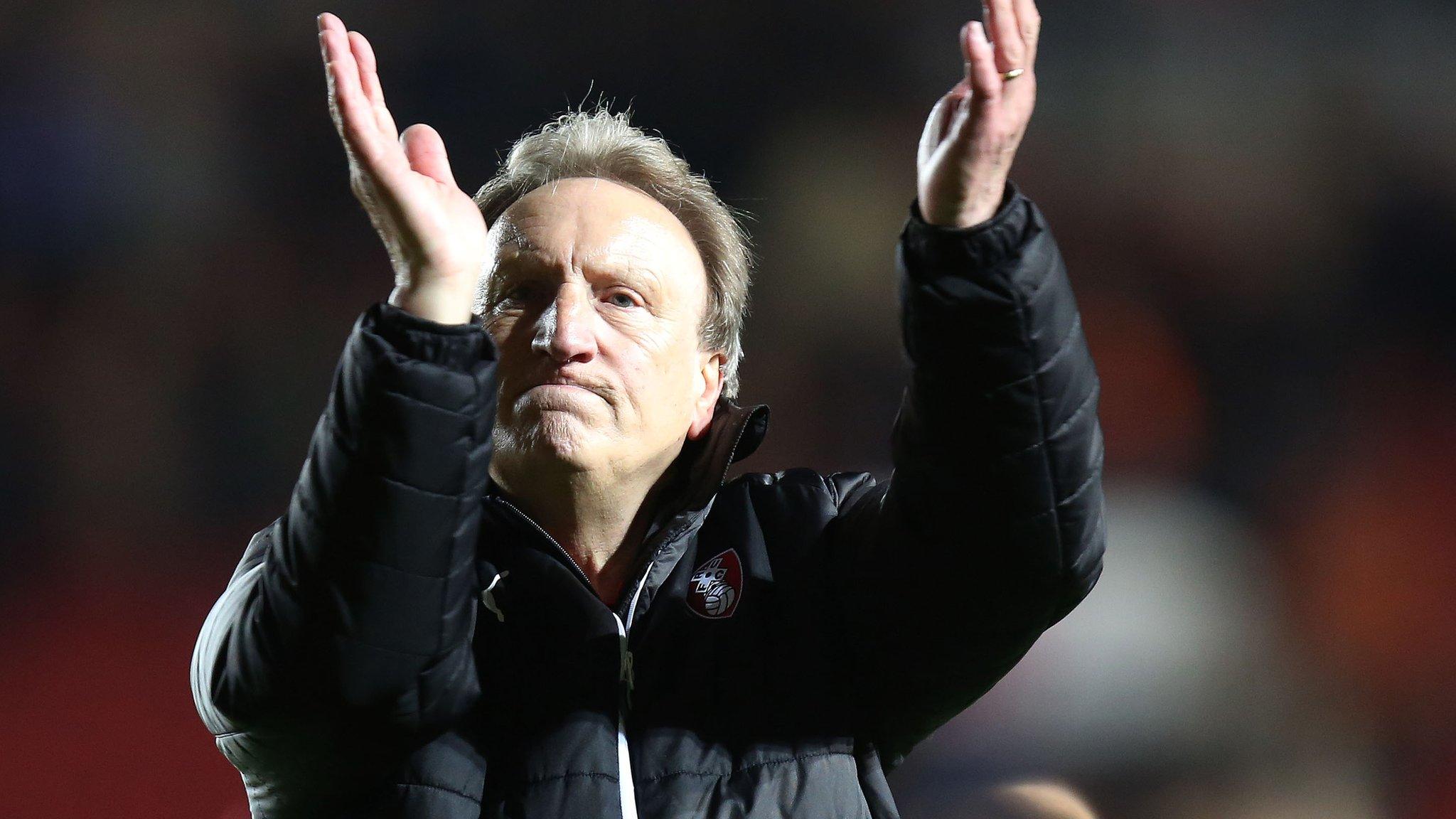 Rotherham United boss Neil Warnock claps