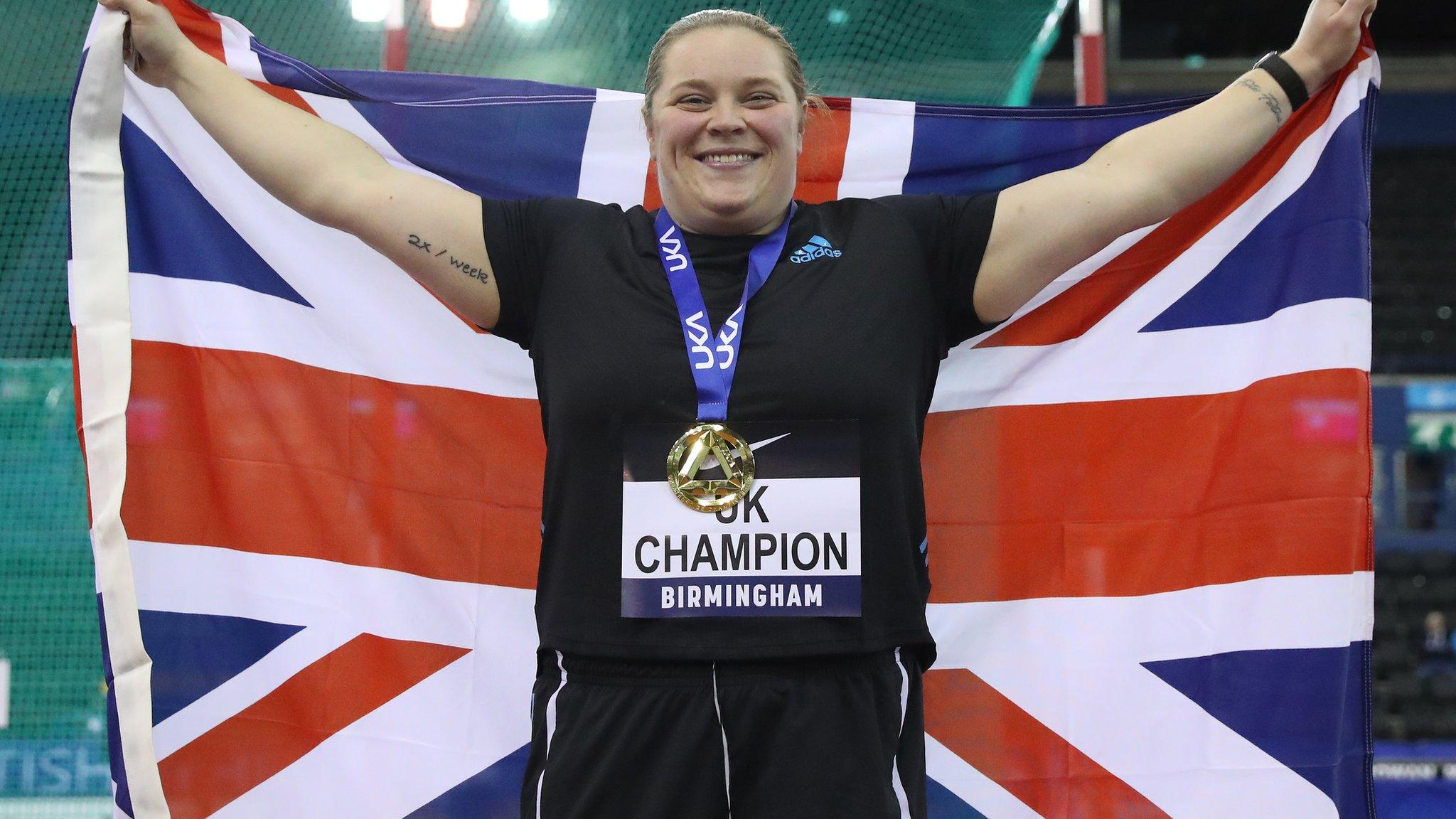 Sophie McKinna celebrates retaining British Indoor Shot put title