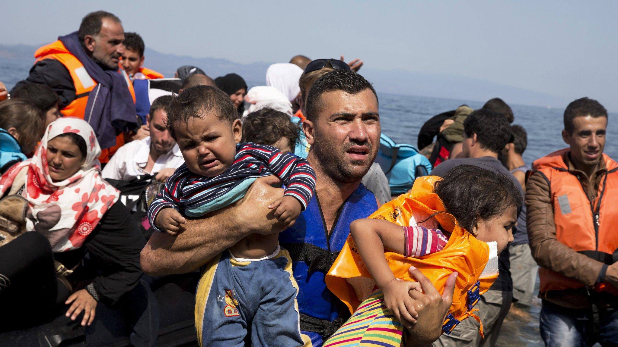 Syrian refugees in Lesbos