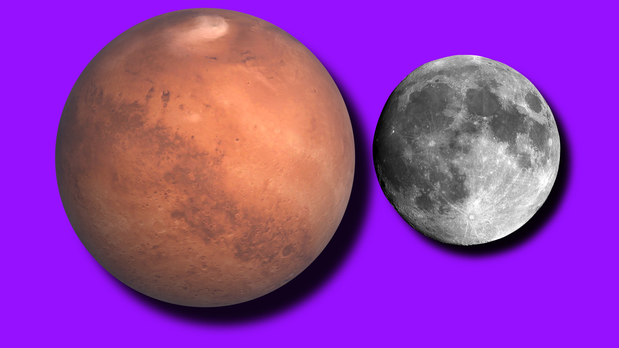 mars and moon