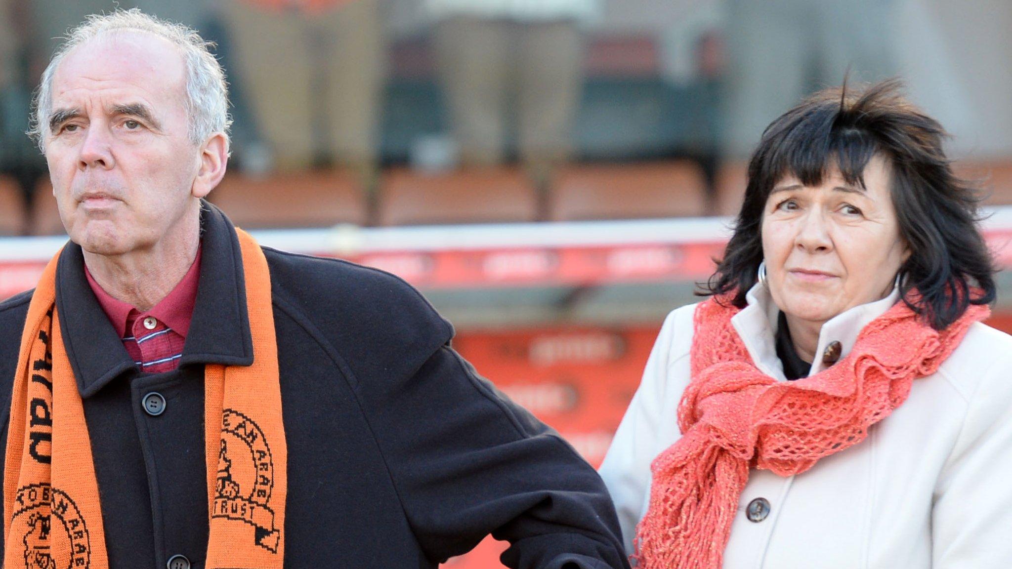 Frank Kopel and his wife Amanda at Tannadice in 2014