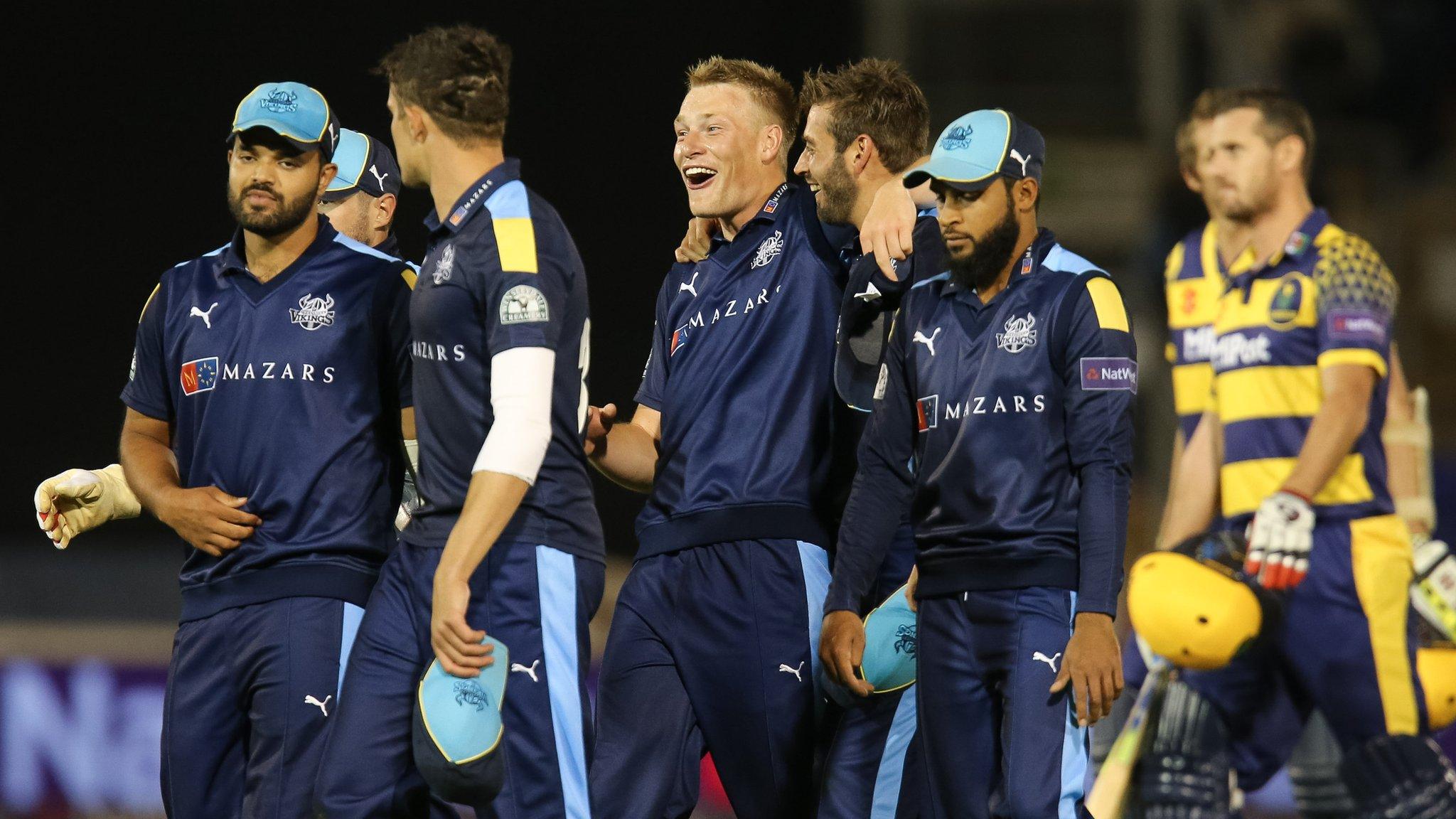 Yorkshire players celebrate victory