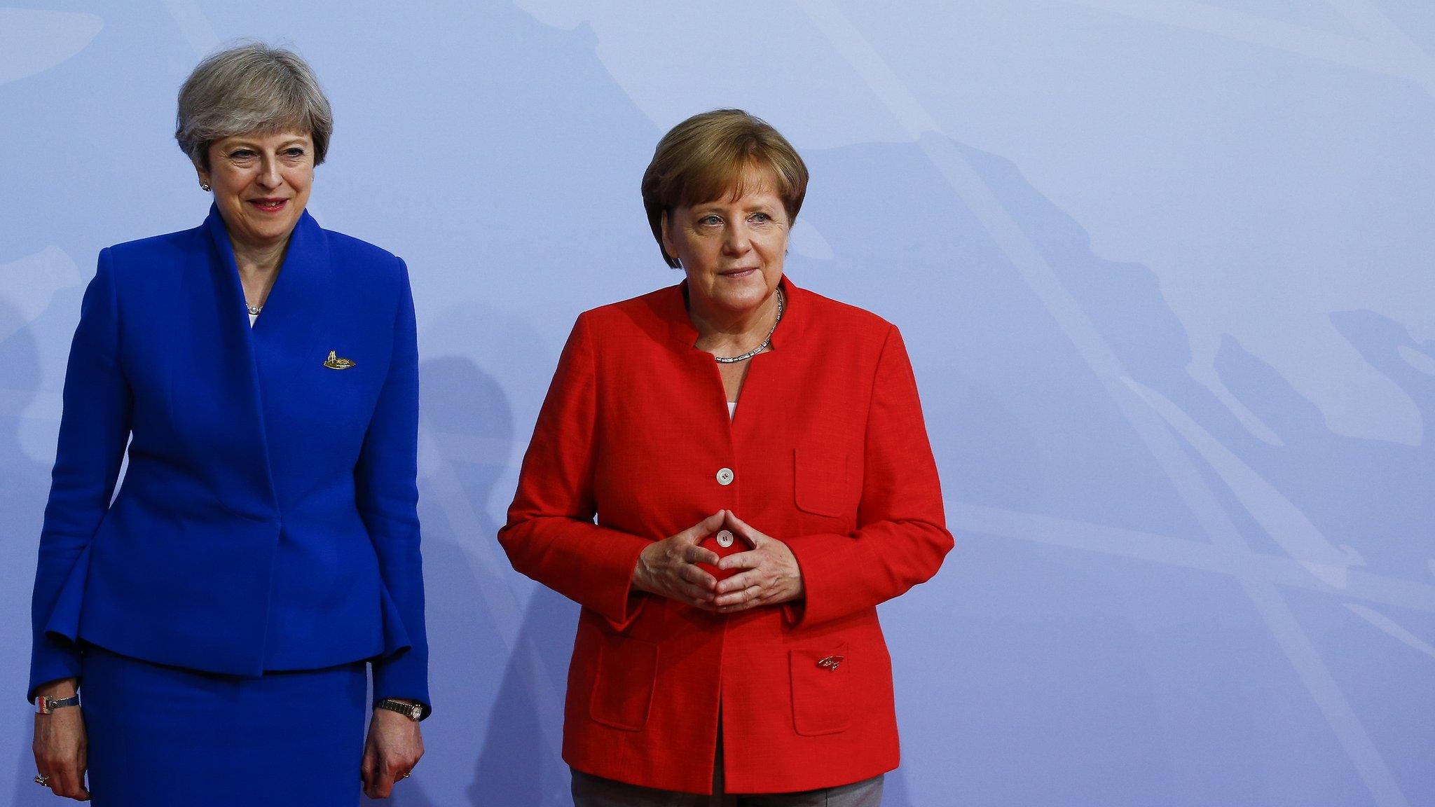 Theresa May and Angela Merkel