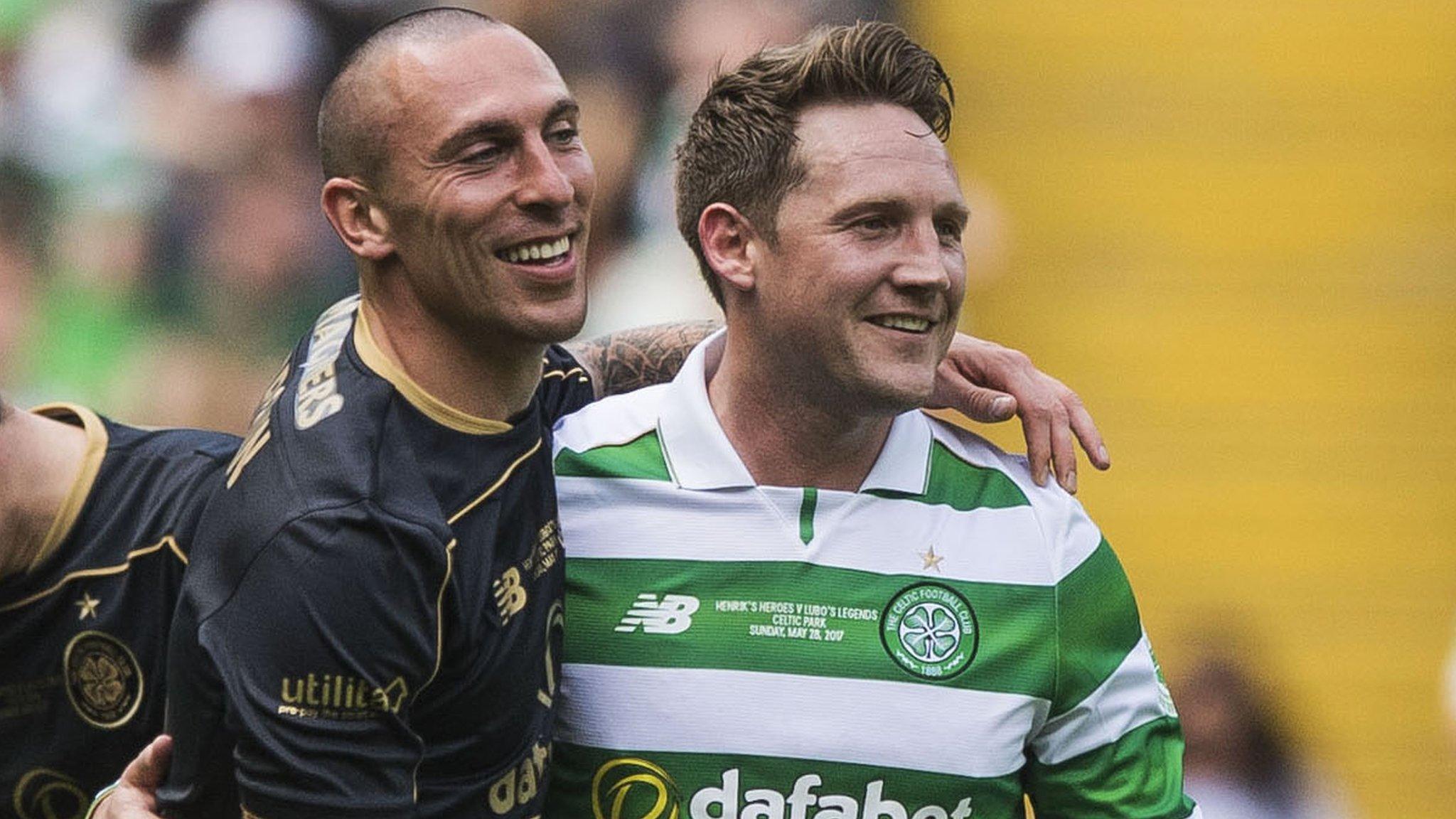 Kris Commons with Celtic skipper Scott Brown