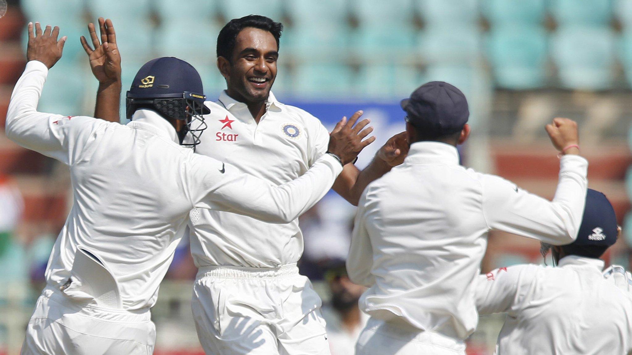 India celebrate the wicket of Ben Stokes