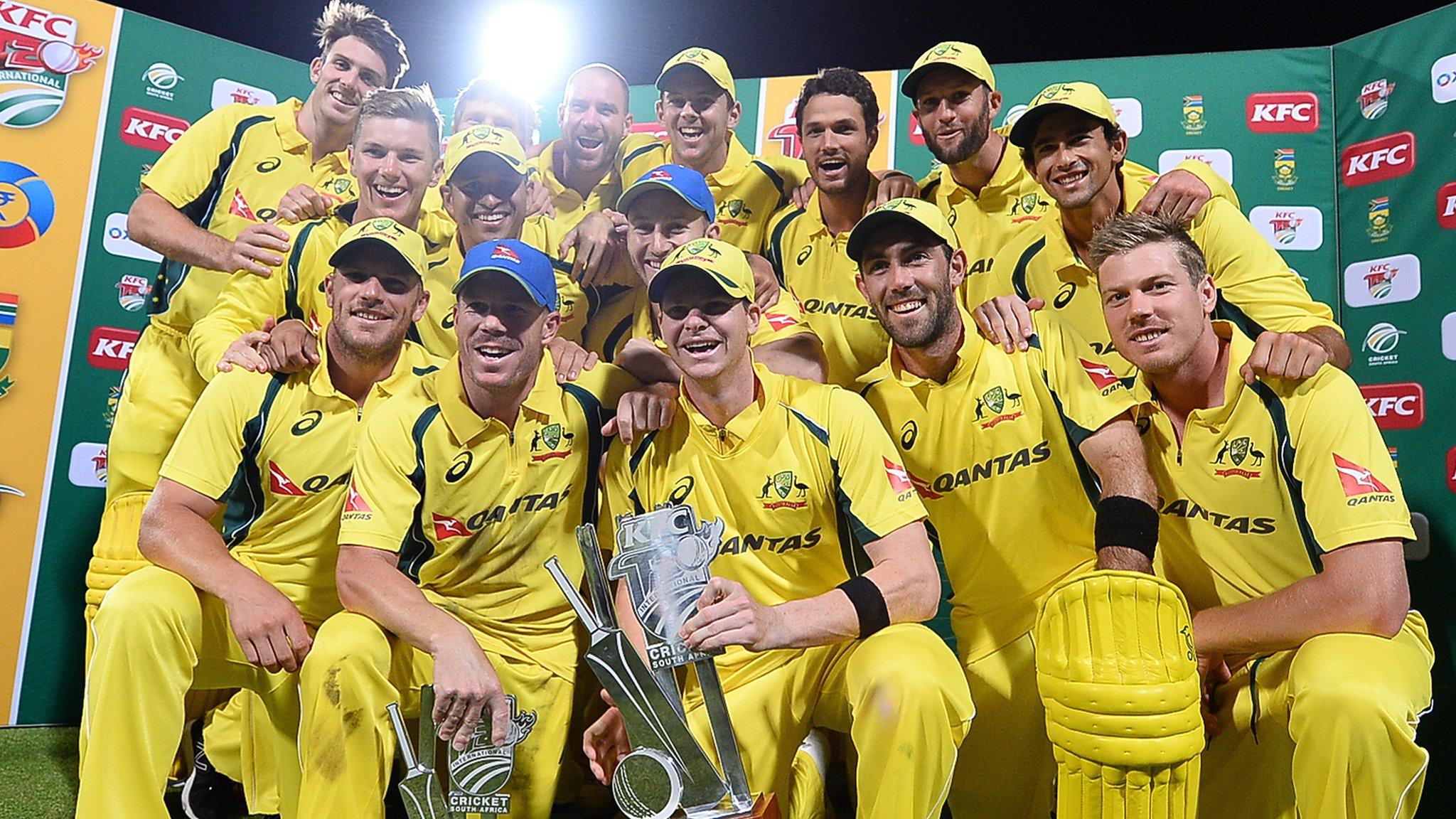 Australia with the Twenty20 series trophy