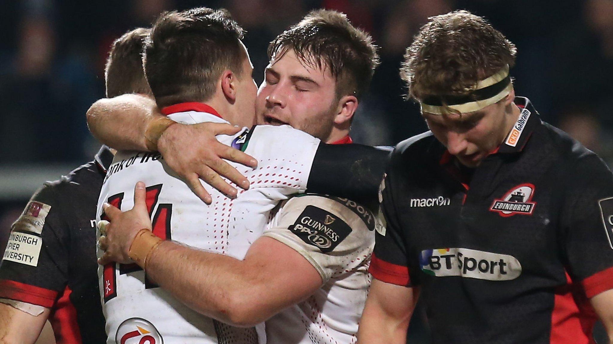 Ulster celebrate Jacob Stockdale's try against Edinburgh