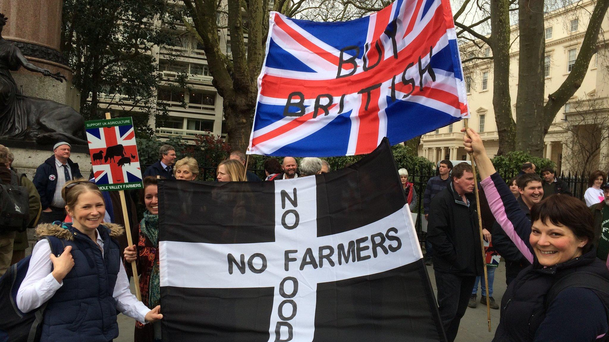 Farmers at the rally