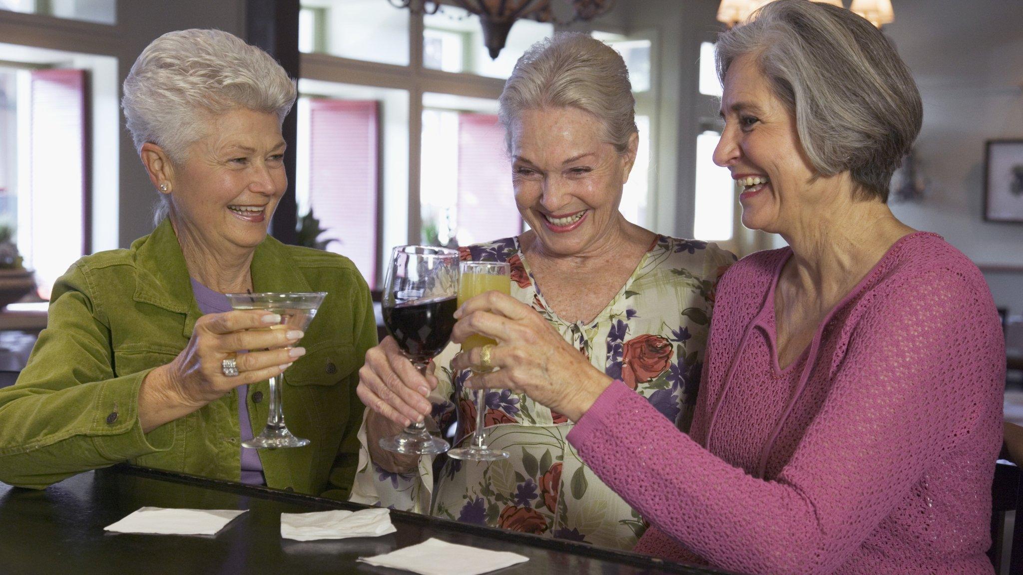 Old women drinking