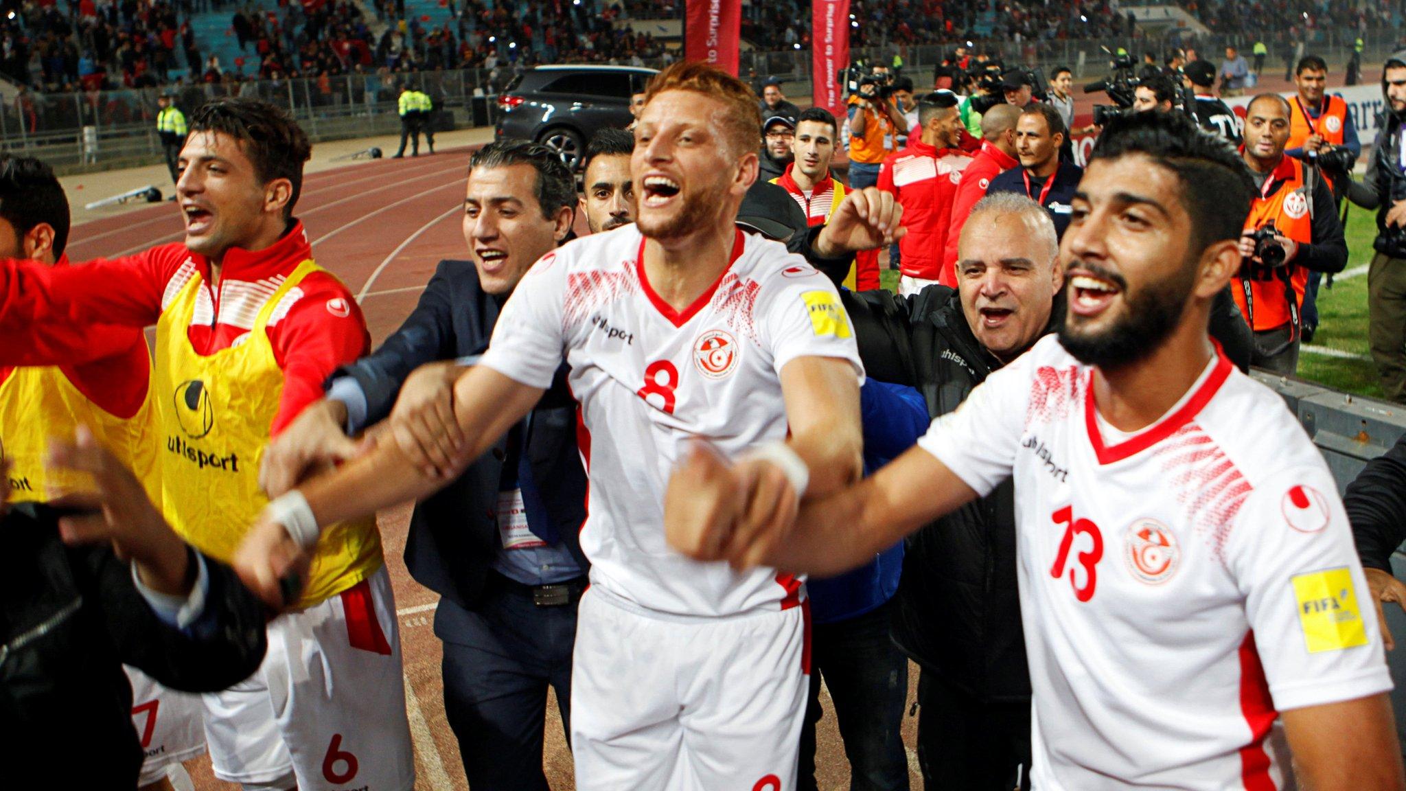 Tunisia celebrate reaching the World Cup