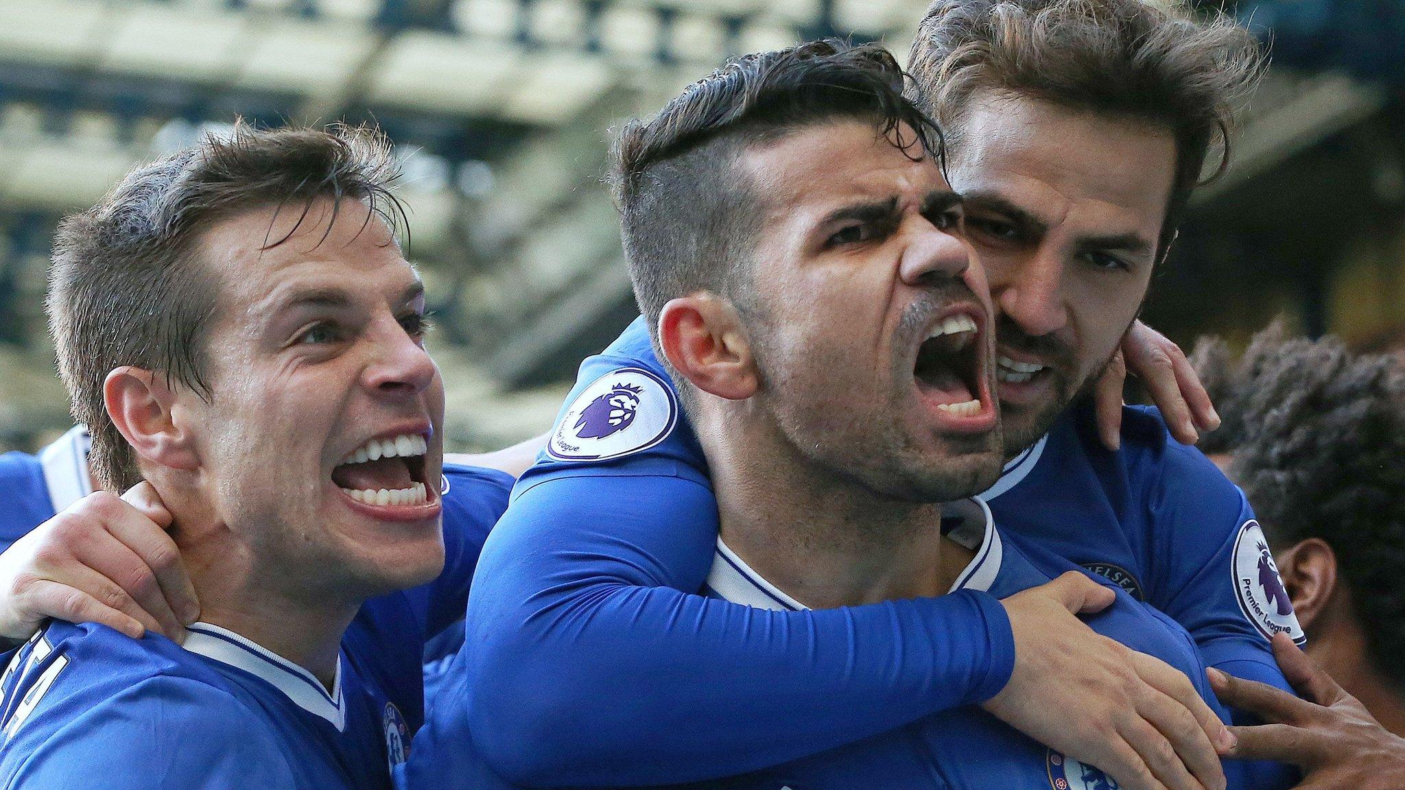 Chelsea and Diego Costa celebrate their winner