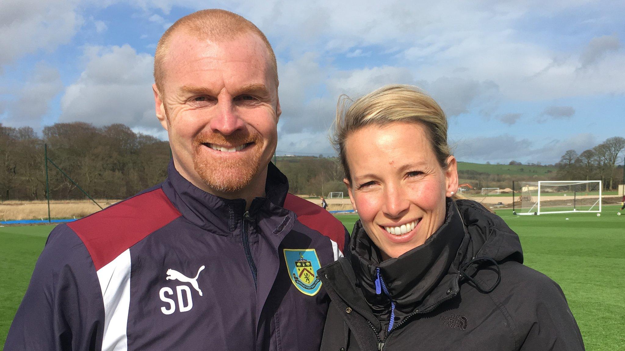 Burnley boss Sean Dyche and Rachel Brown-Finnis