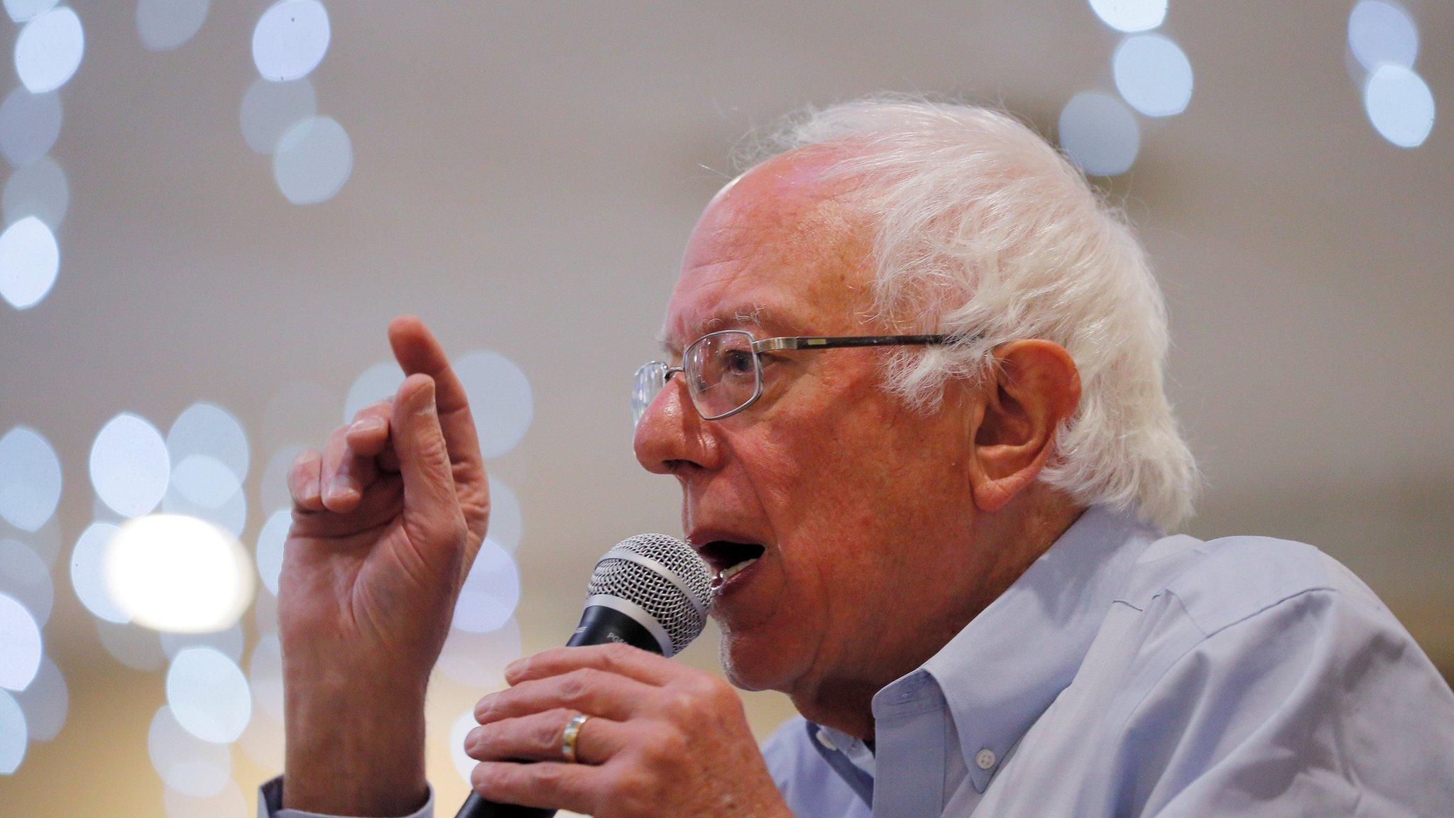 Bernie Sanders speaks at a rally in September