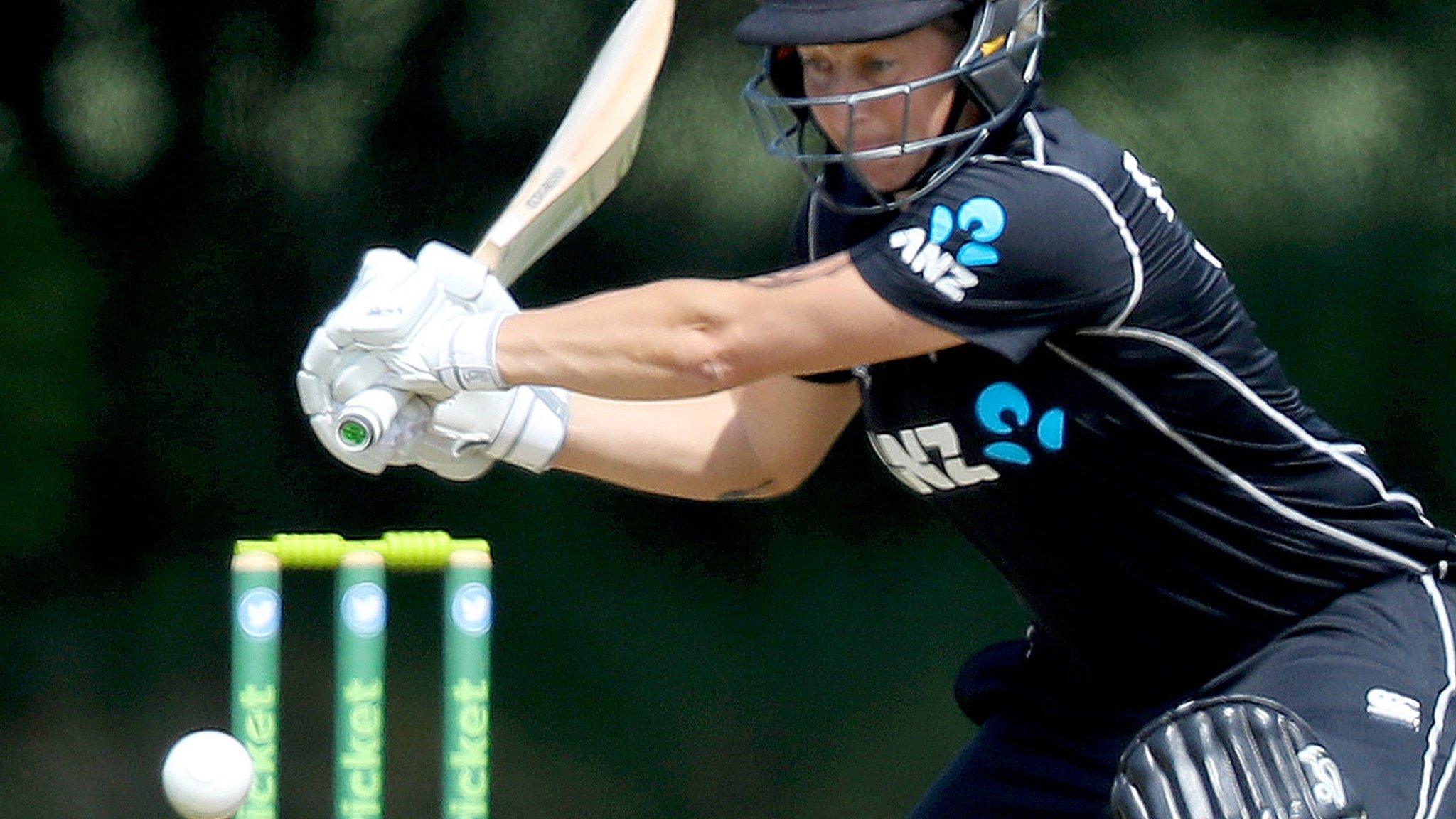 New Zealand opener Sophie Devine plays a shots in her innings of 108