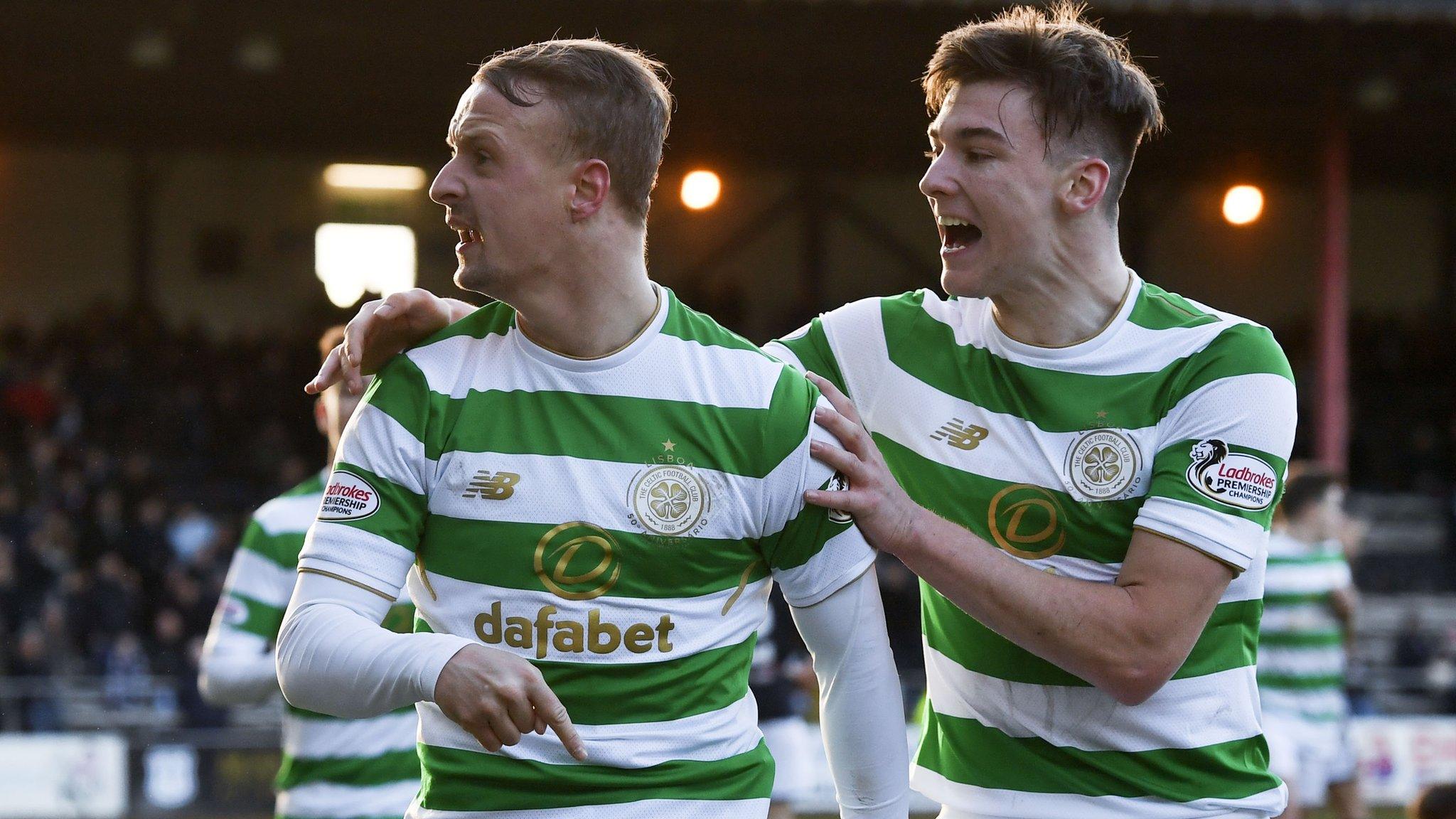 Leigh Griffiths celebrates his goal with Kieran Tireney