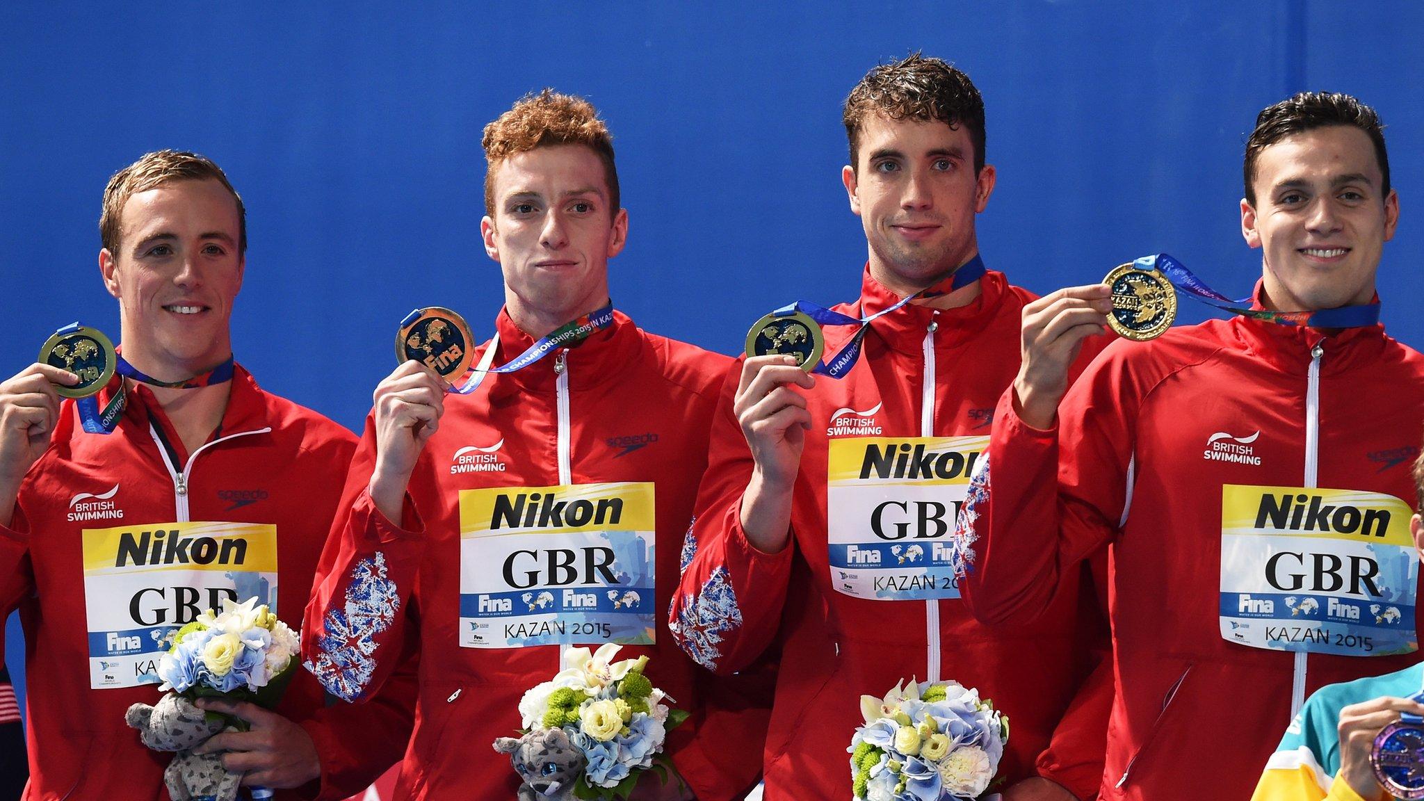 Team GB celebrate gold