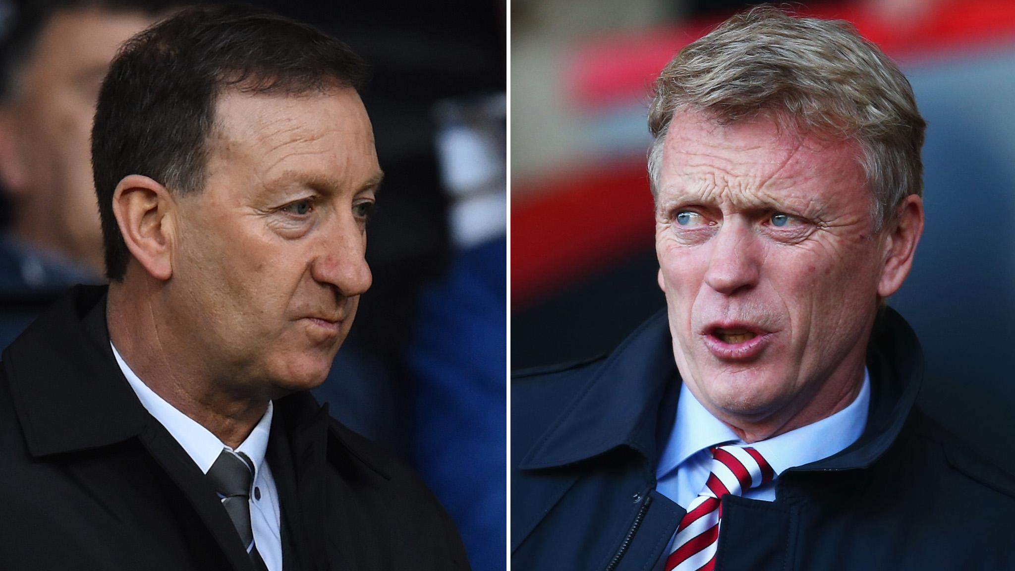 Swansea chairman Huw Jenkins and Sunderland manager David Moyes