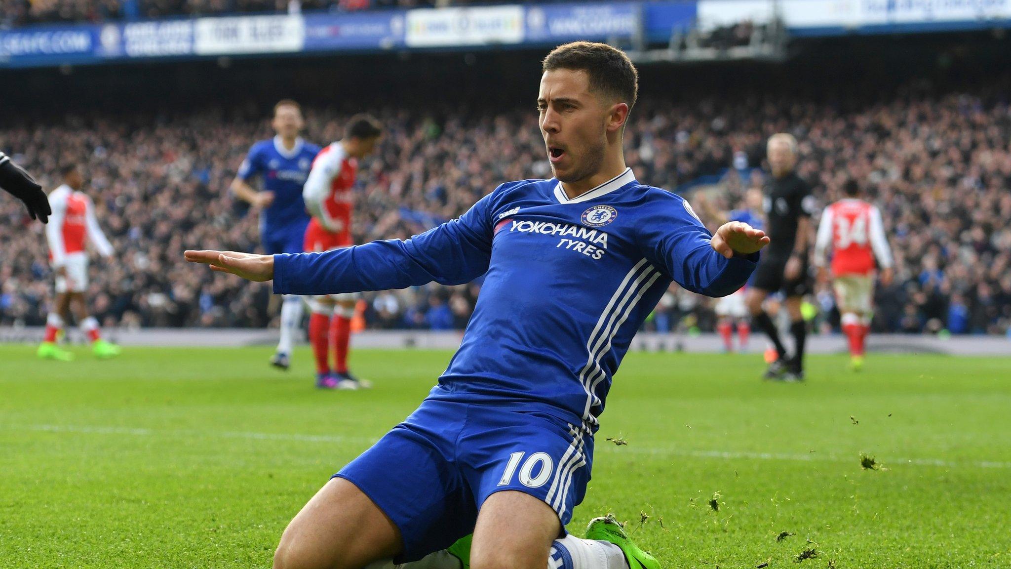 Eden Hazard celebrates