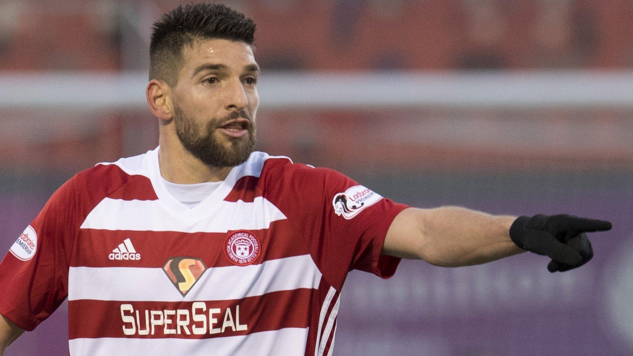 Antonio Rojano in action for Hamilton Academical