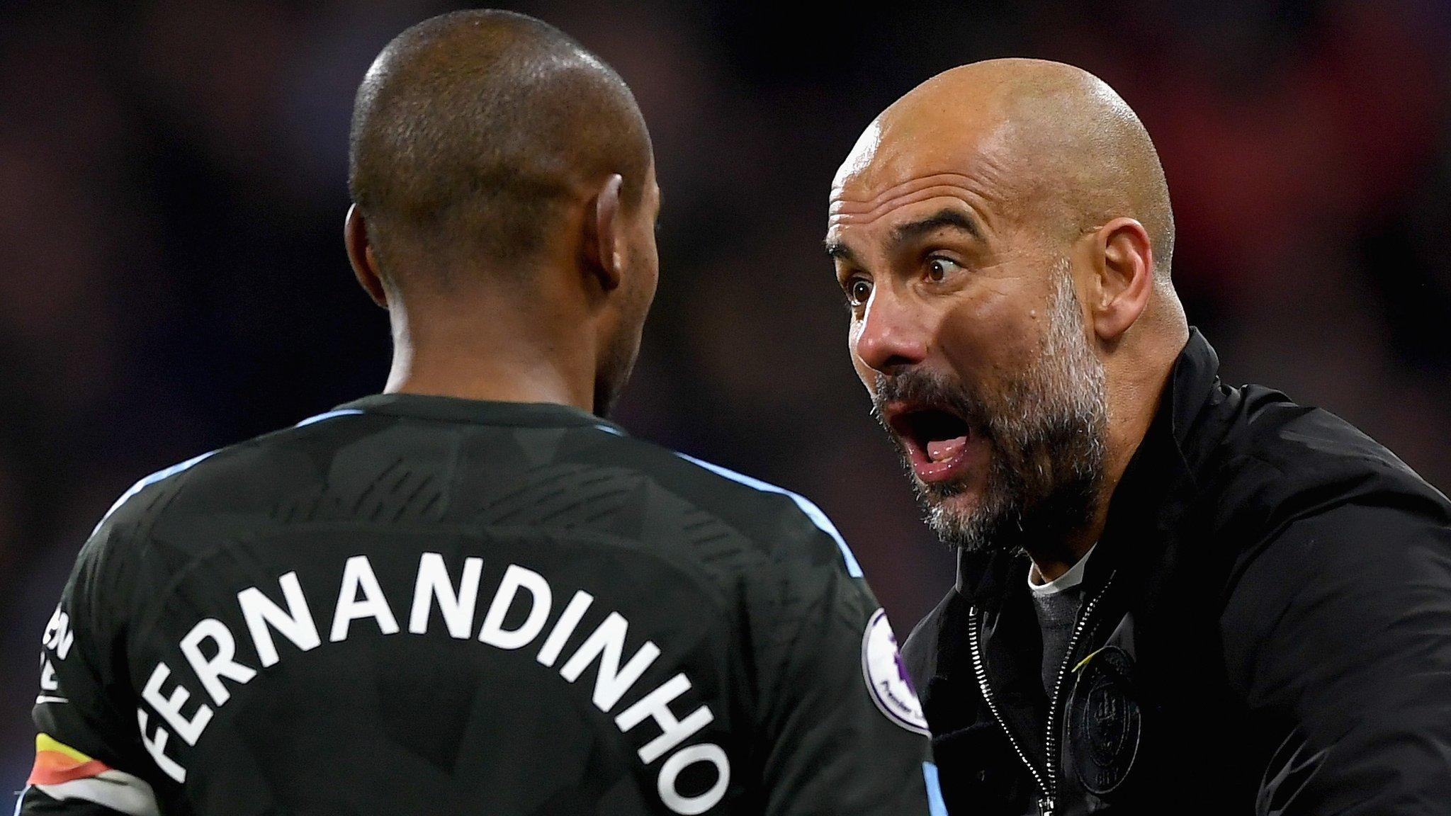 Fernandinho and Pep Guardiola