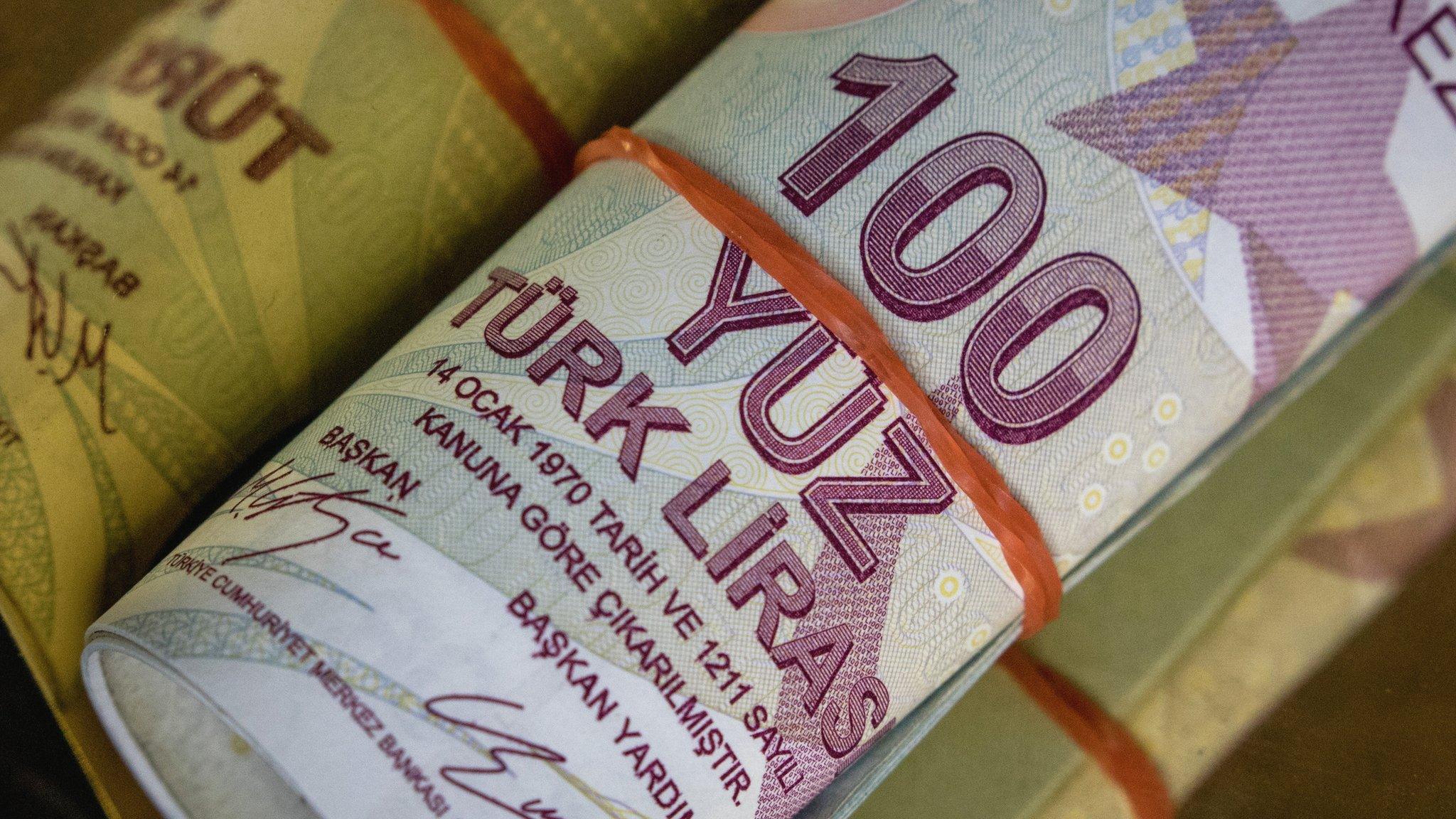 Turkish Lira currency in Istanbul, Turkey, 27 August 2018