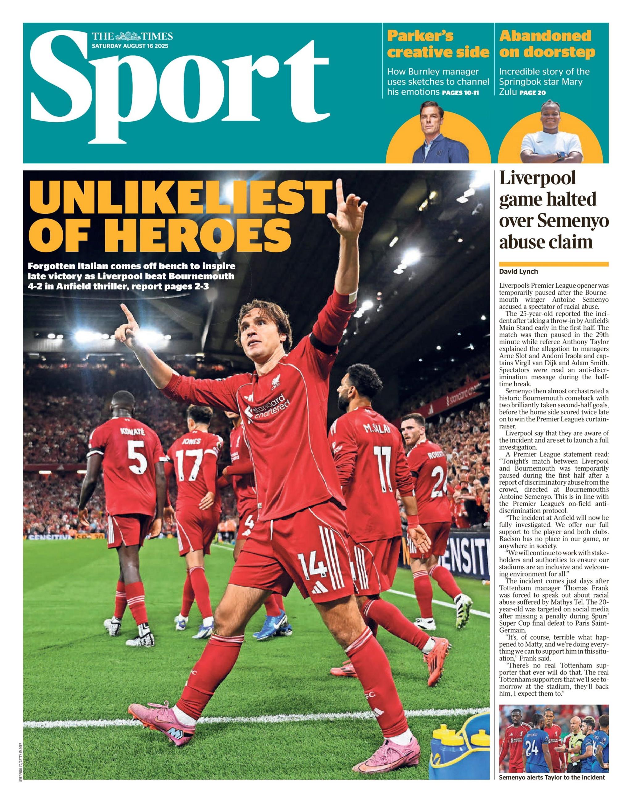 Times back page