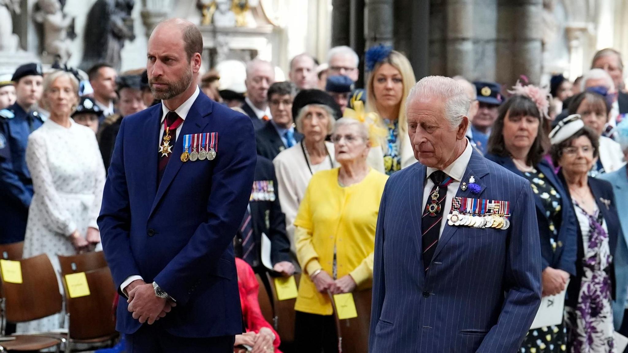 King and Prince William at the service