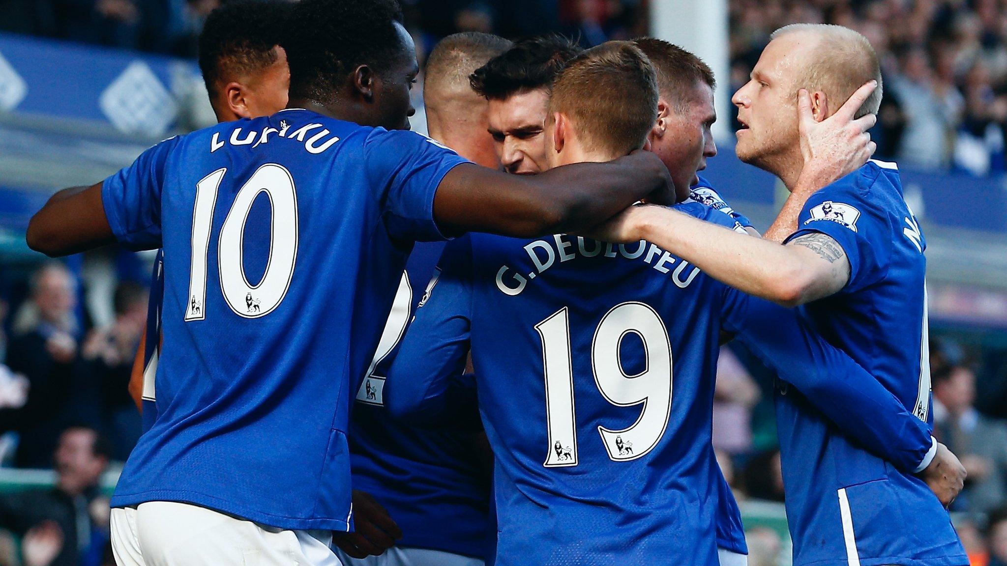 Everton celebrate their equaliser