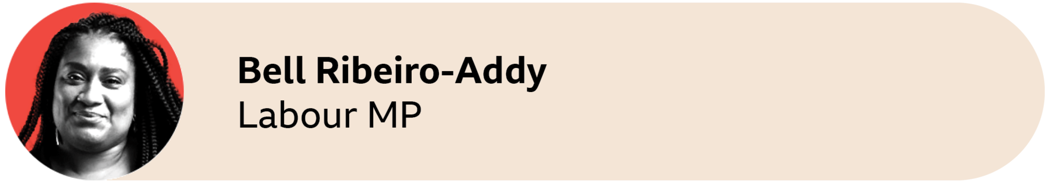 A red circle with a picture of Bell Ribeiro-Addy, Labour MP for Clapham and Brixton Hill