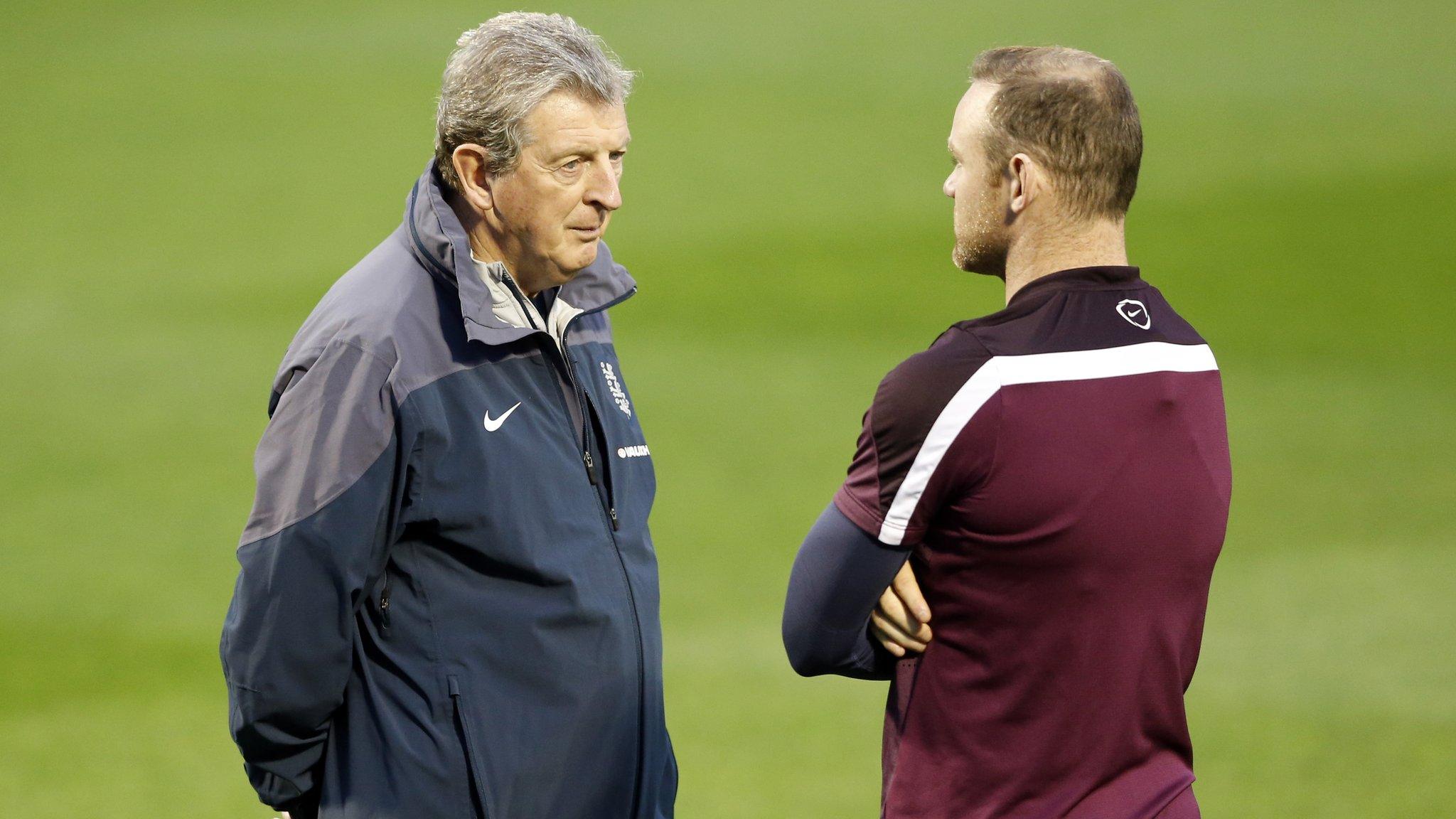 England boss Roy Hodgson with forward Wayne Rooney