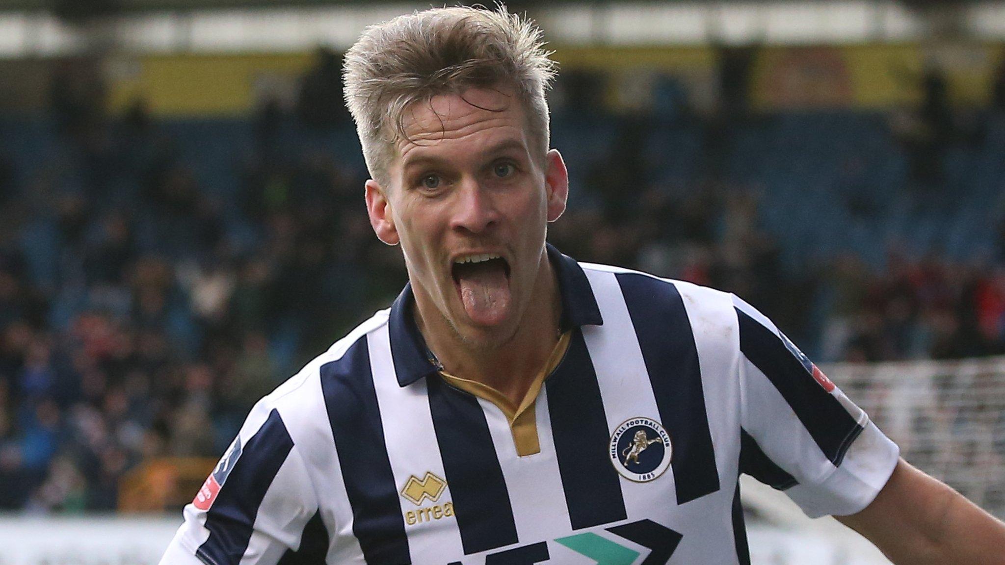 Millwall's Steve Morison celebrates scoring against Watford