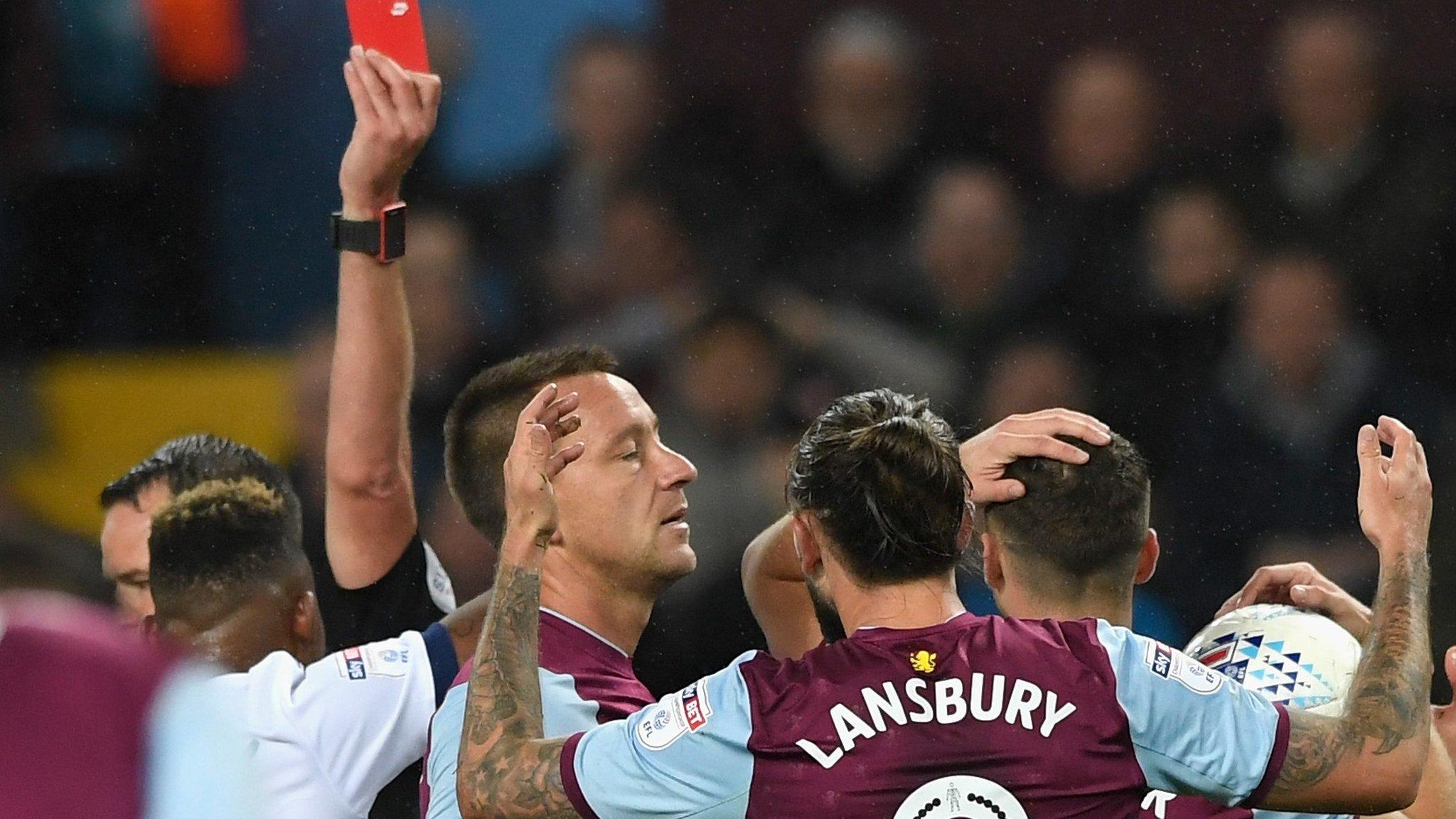 Villa player Henri Lansbury is sent off