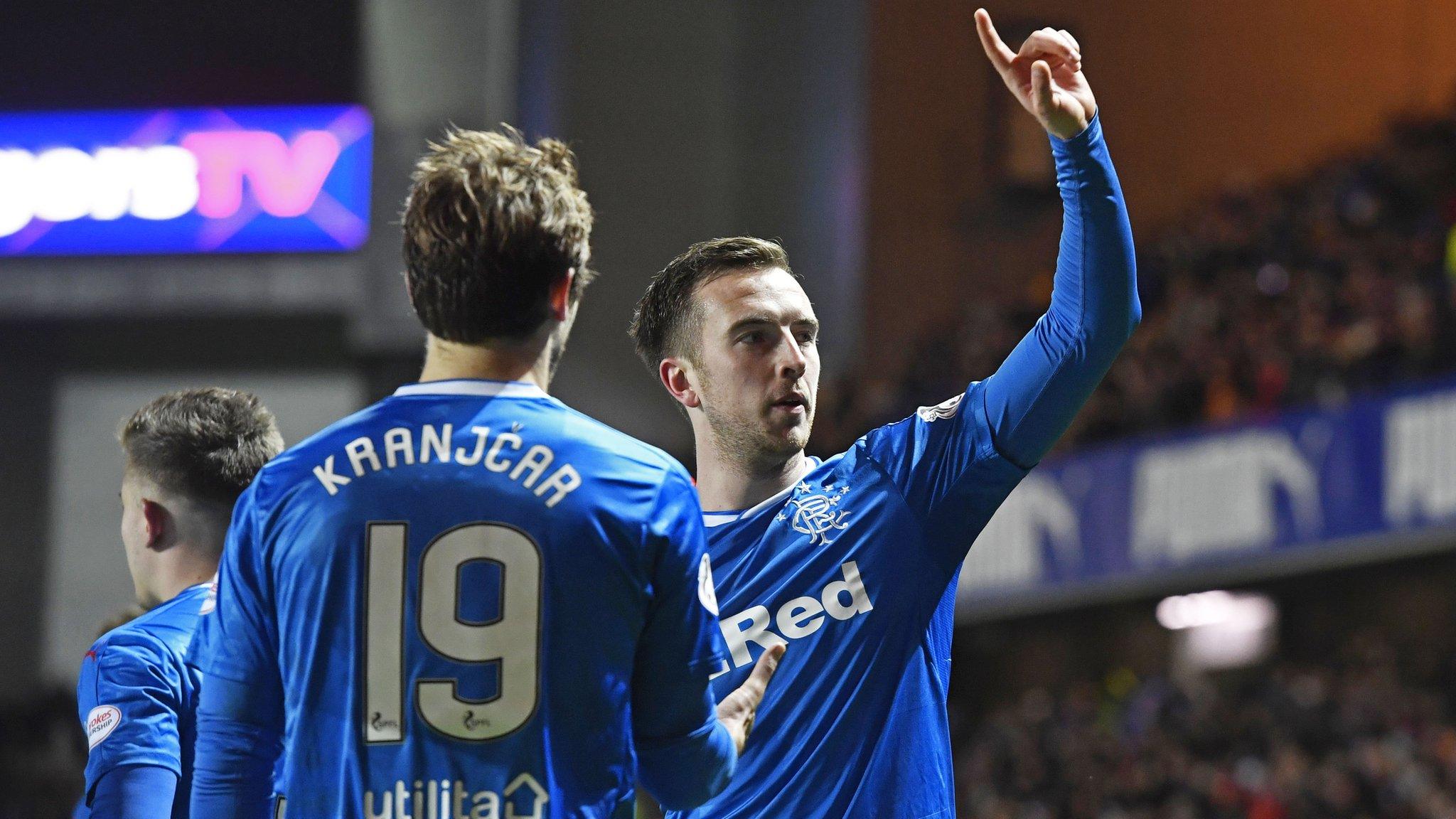 Rangers defender Danny Wilson celebrates