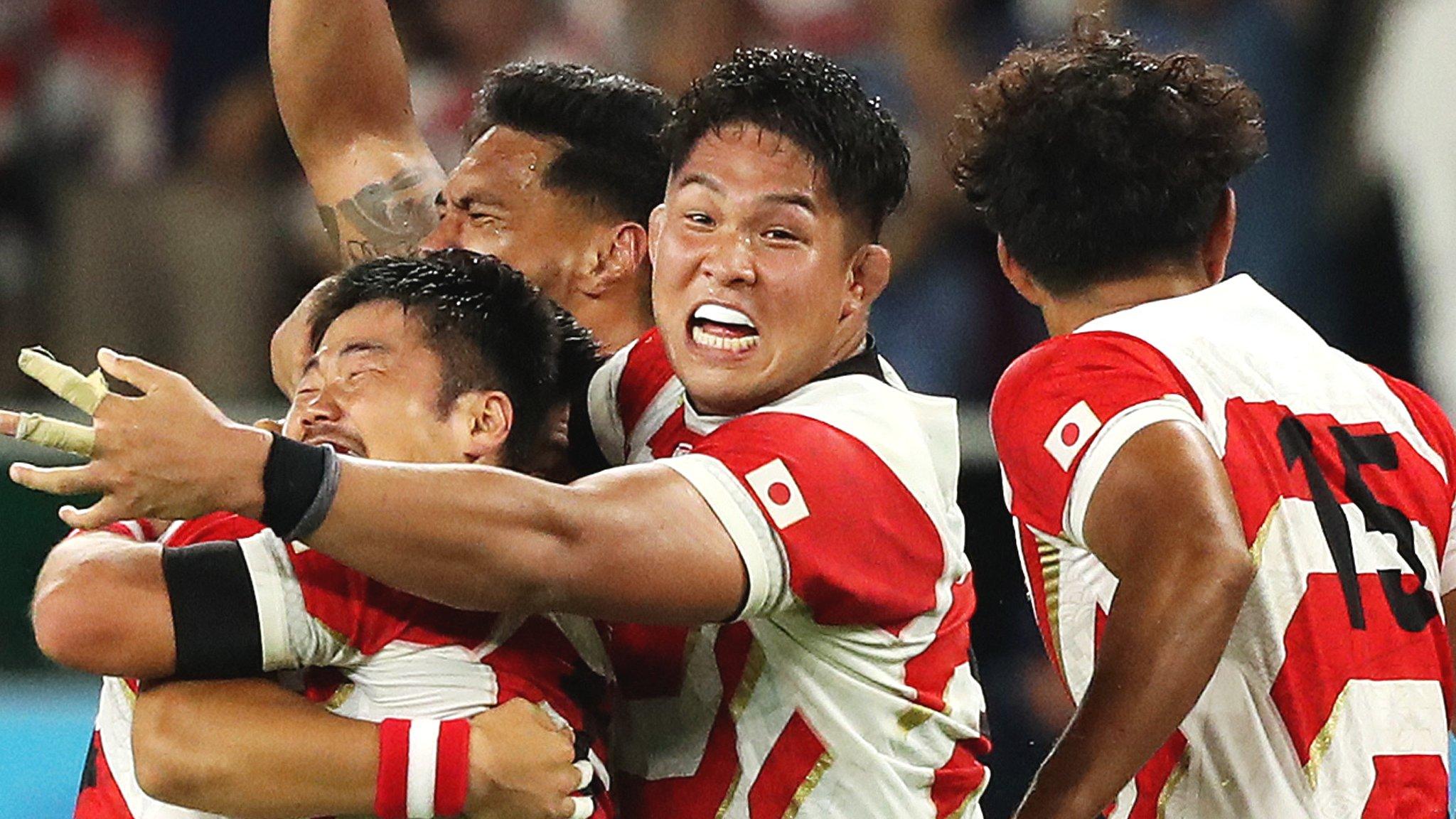 Japan celebrate victory over Ireland