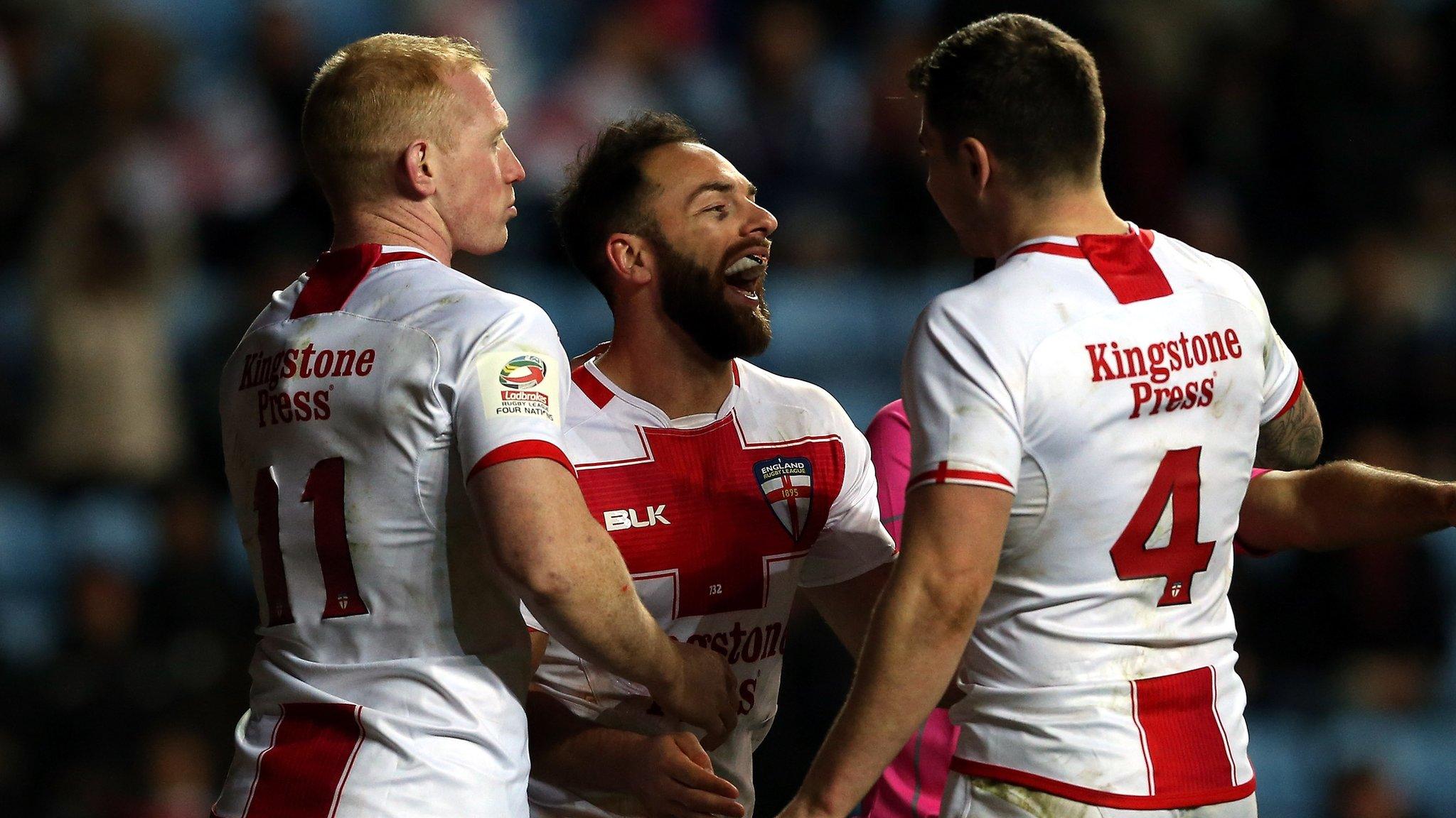 Luke Gale celebrates his try